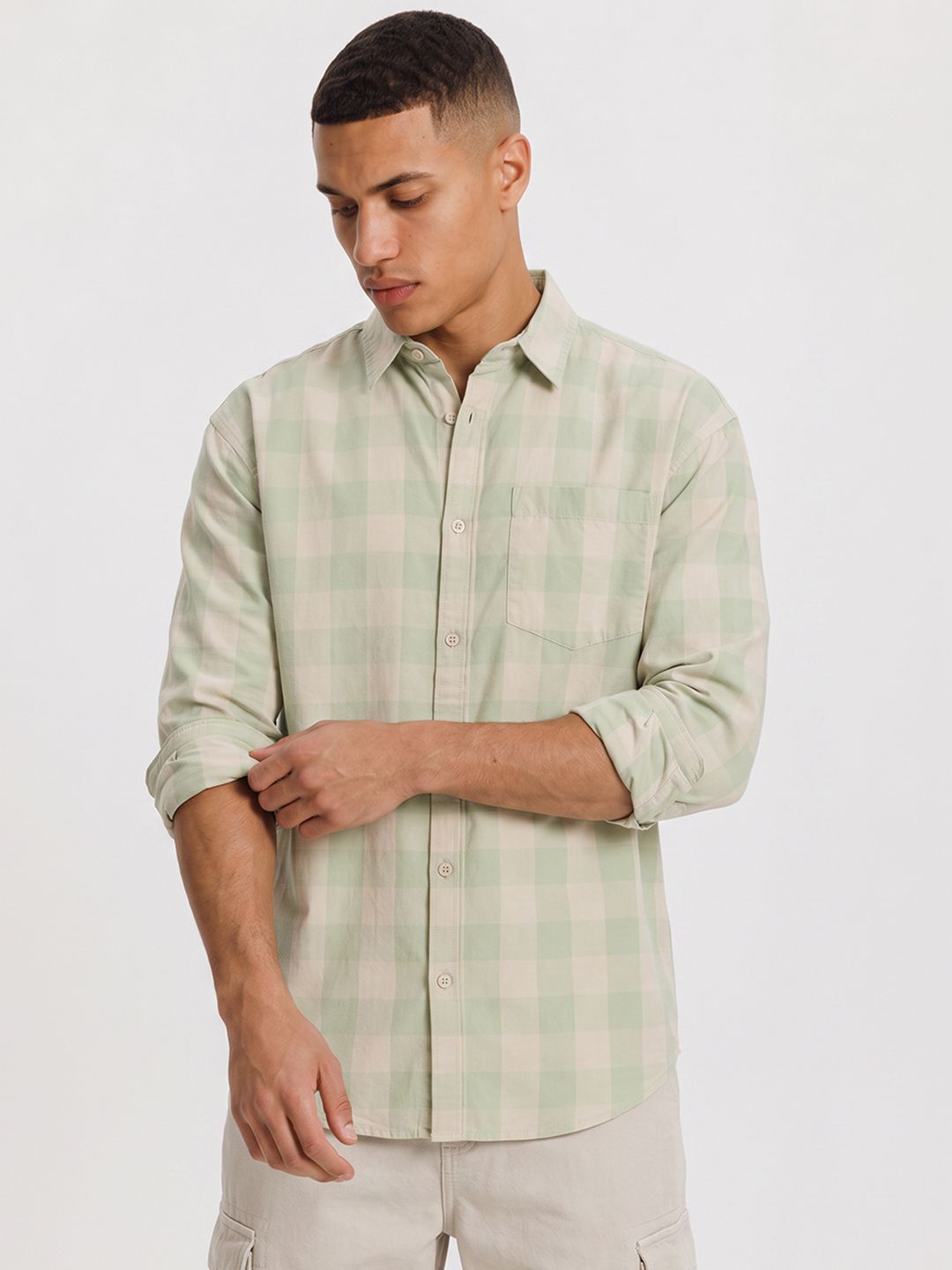 Roadster Life Co. Soft Touch Checked Casual Shirt