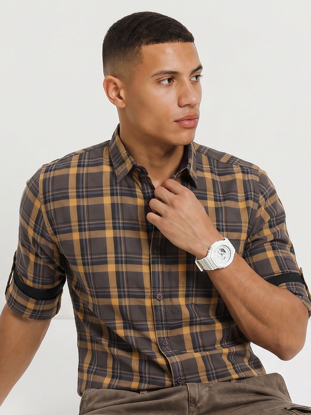 Roadster Life Co. Soft Touch Twill Plaid Casual Shirt