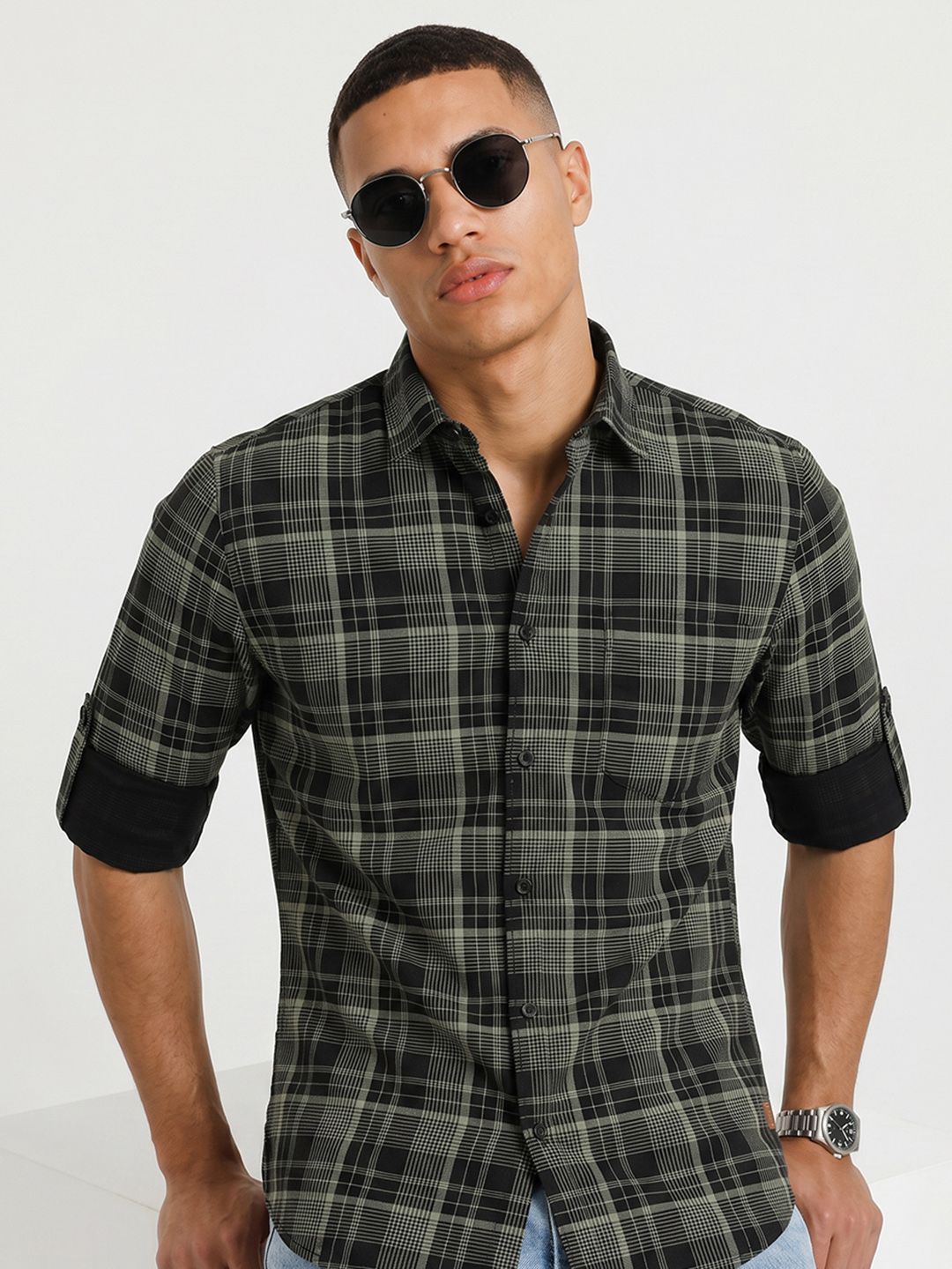 Roadster Life Co. Soft Touch Twill Plaid Casual Shirt
