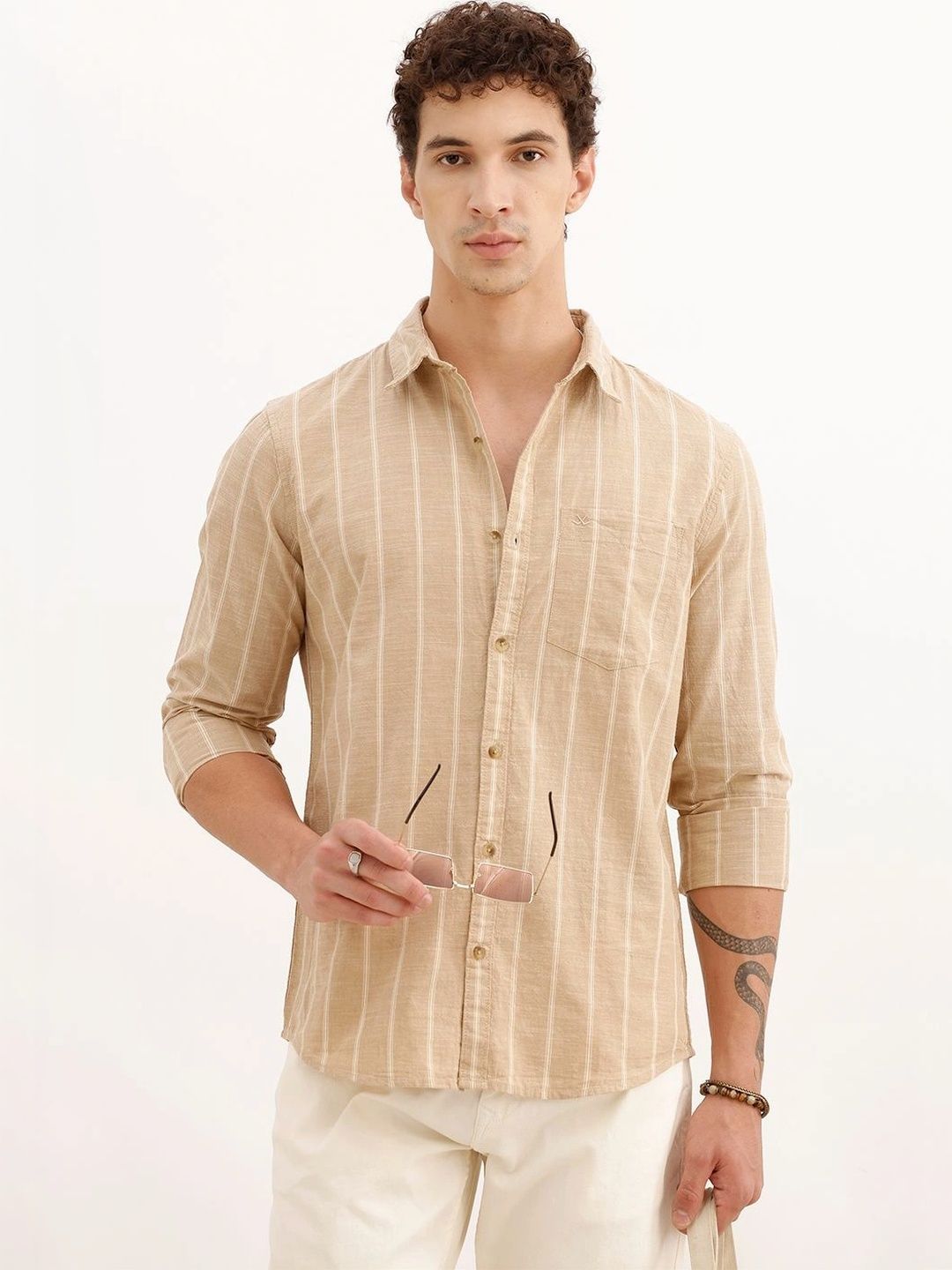 WROGN Men Striped Casual Shirt