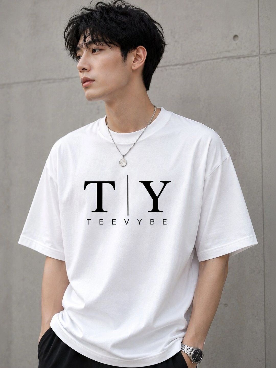 TeeVybe Men Typography Printed T-shirt