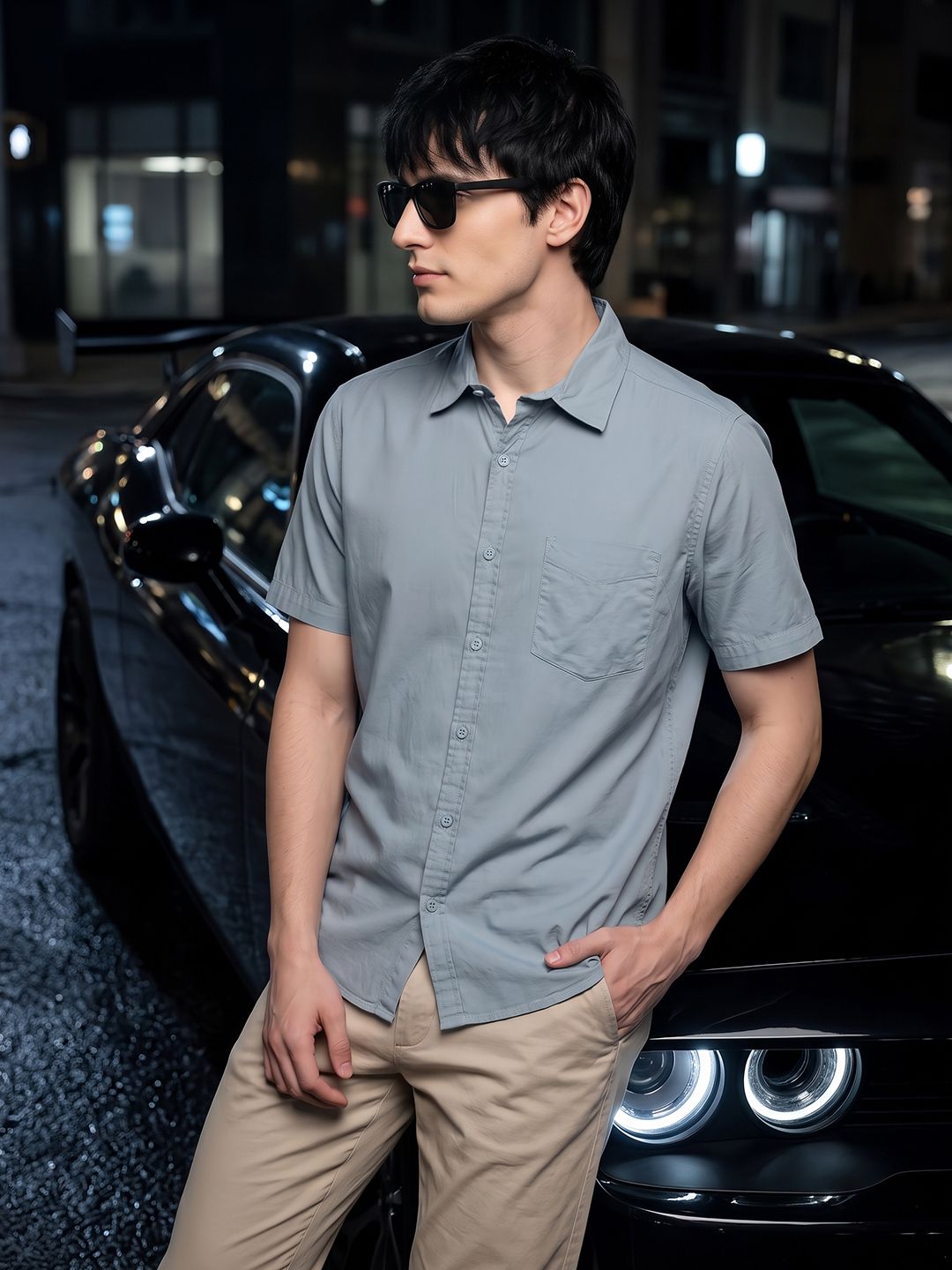 HERE&NOW Men Regular Fit Peach Premium Cotton Casual Shirt