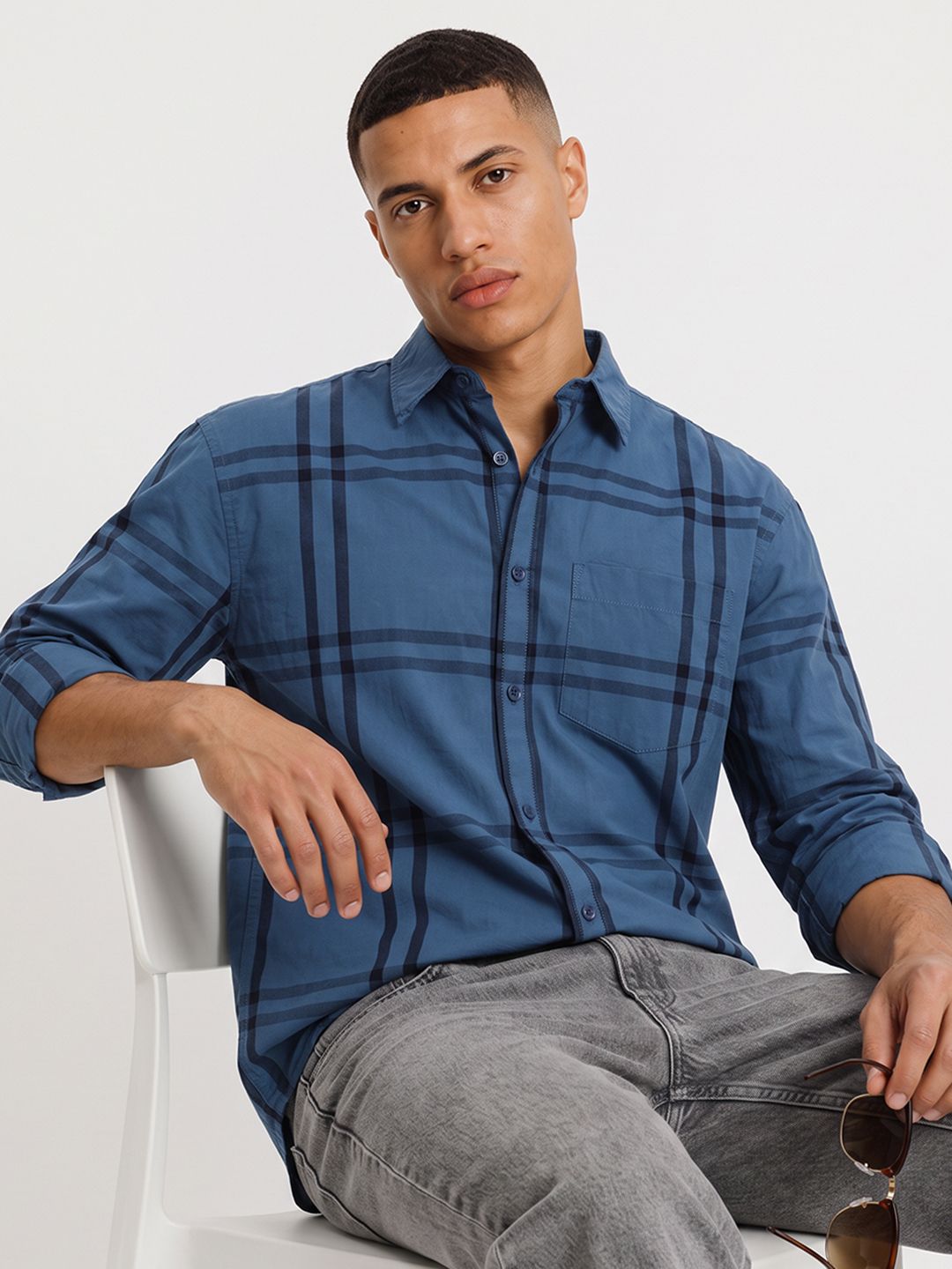 Roadster Life Co. Soft Touch Checked Casual Shirt