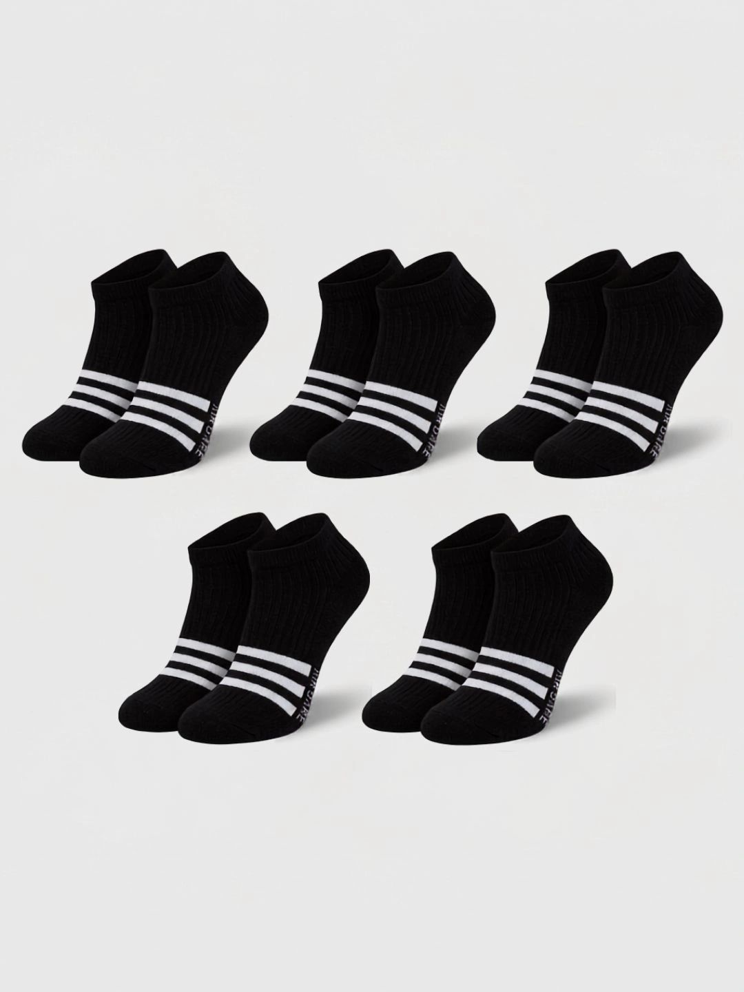 AIR GARB Unisex Pack of 5 Cotton Striped Ankle Length Socks