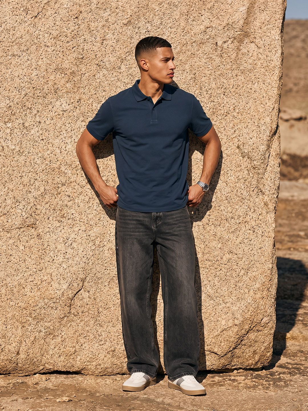 The Roadster Life Co. Polo Collar Pure Cotton T-shirt