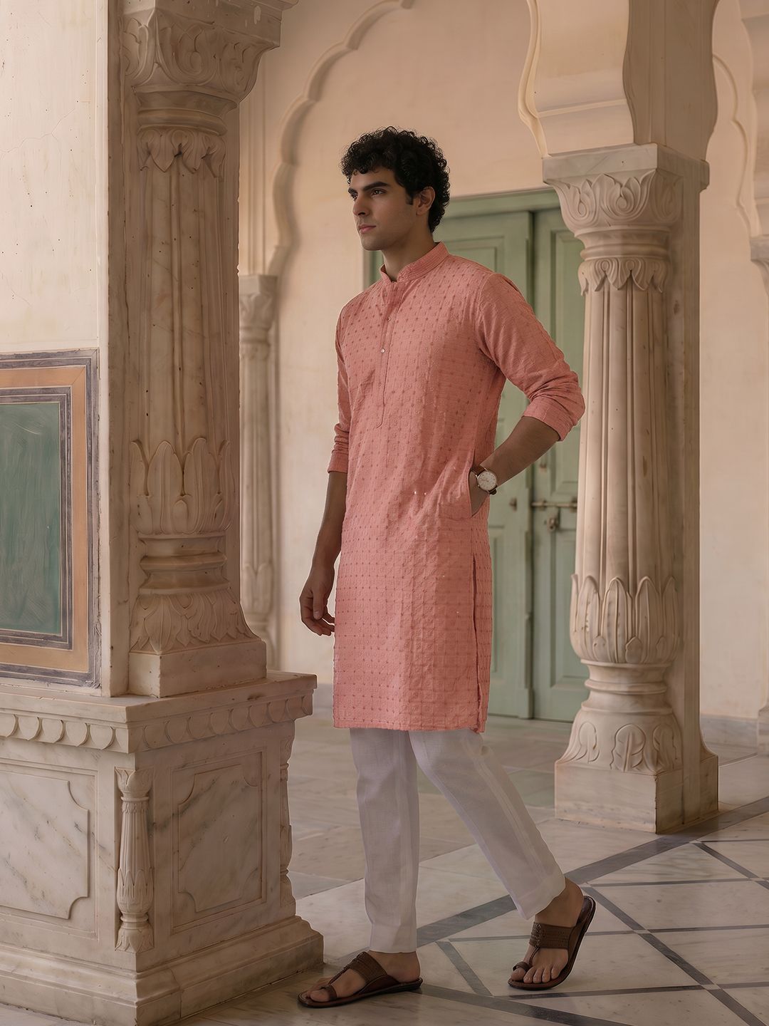Anouk Sequinned Thread Work Kurta