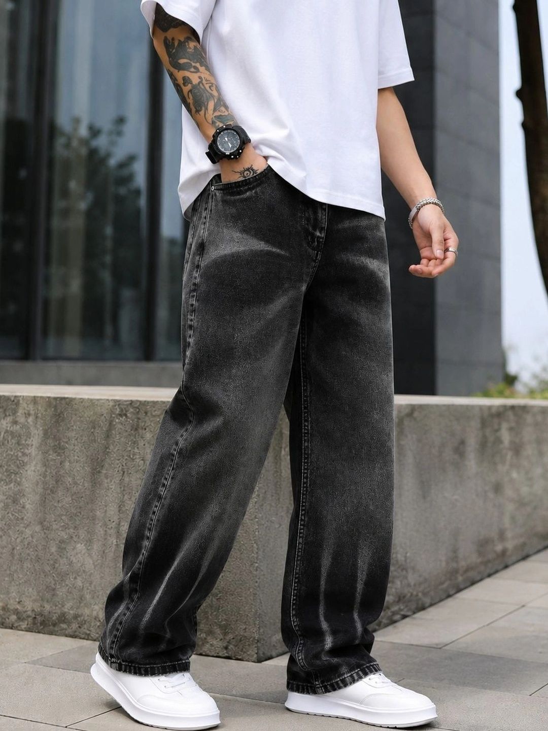 GARTEEN Men Classic Straight Fit Mid-Rise Stretchable Jeans