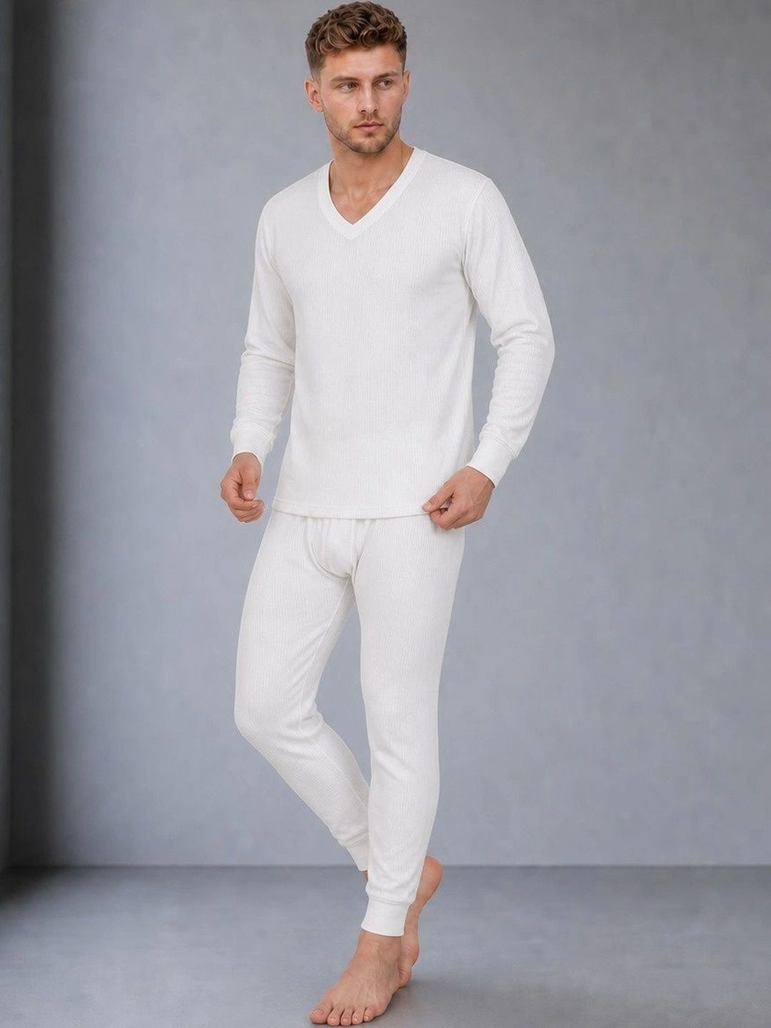 Moda Rapido Cotton V-Neck Thermal Set