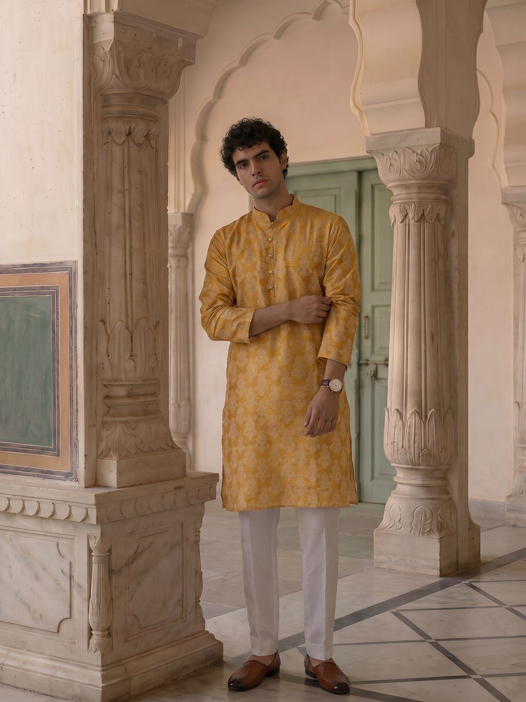 Anouk Ethnic Motifs Woven Design Kurta