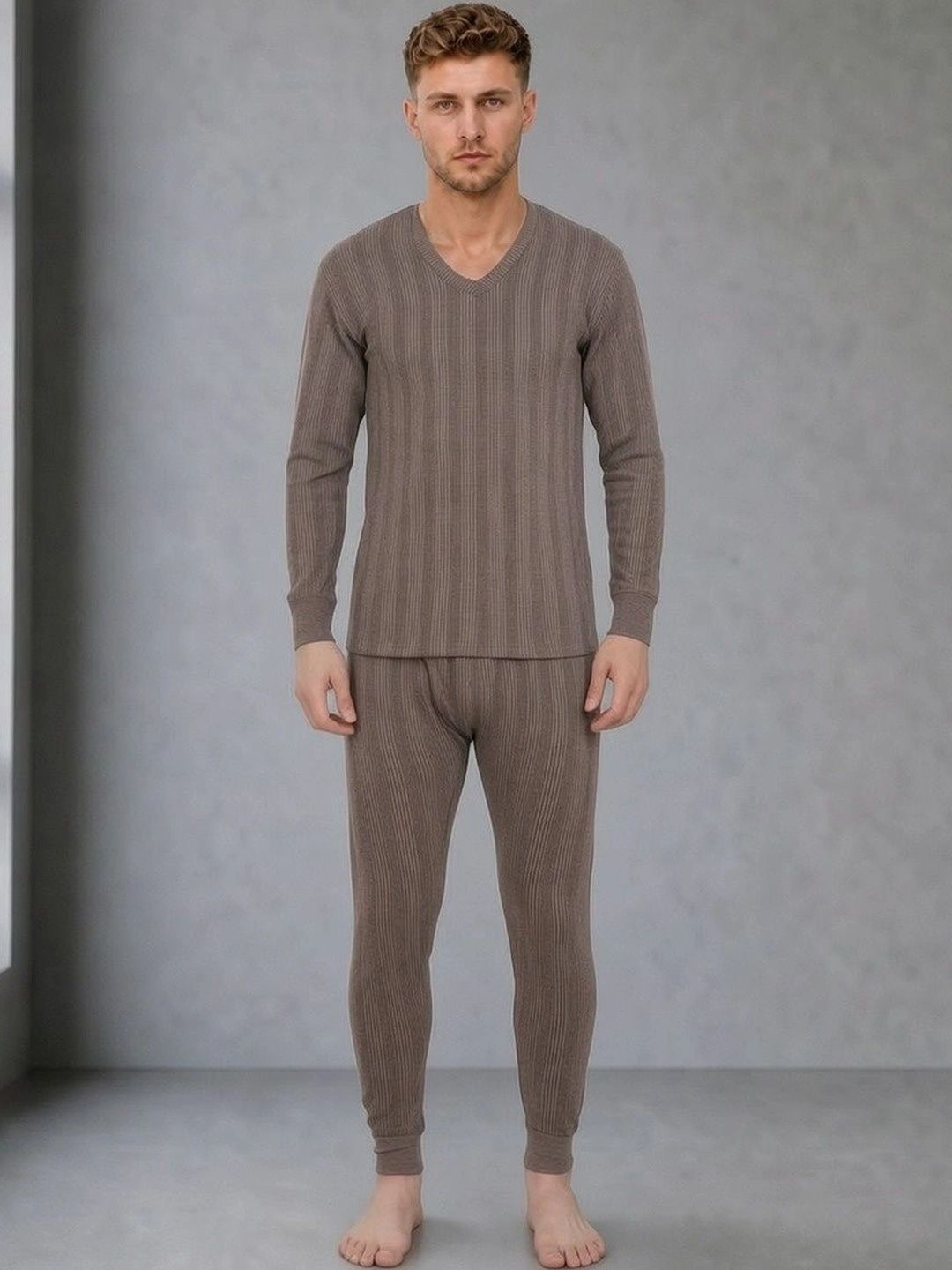 Moda Rapido Cotton V-Neck Thermal Set