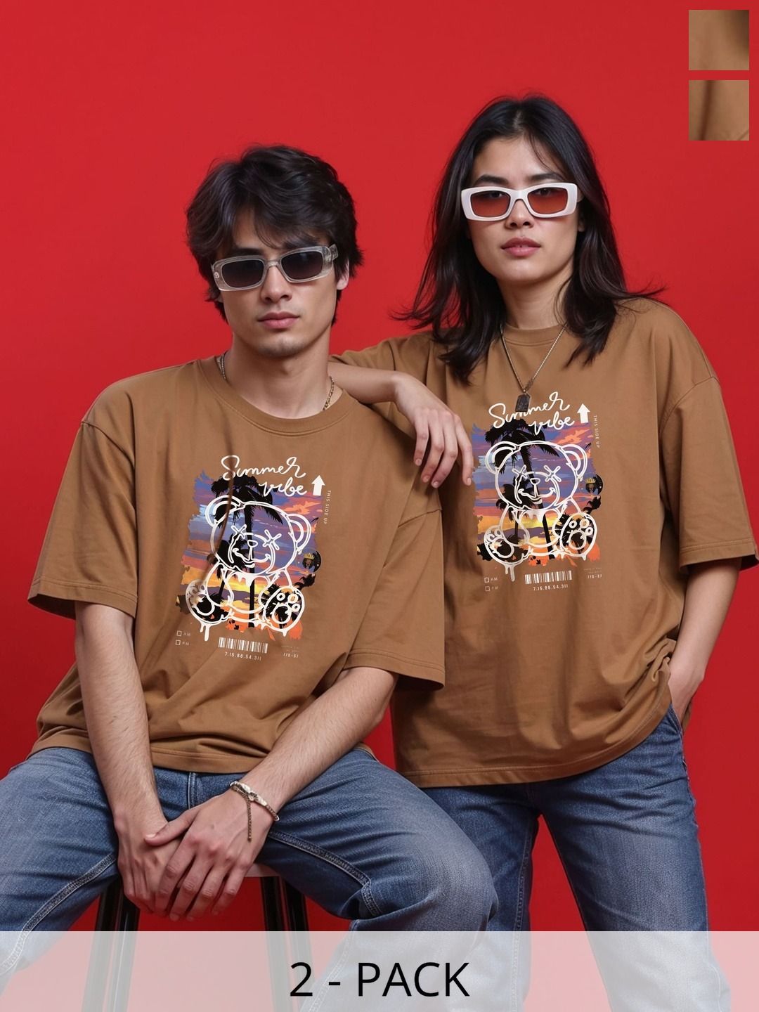 BAESD Unisex 2 Printed Twistform T-shirt