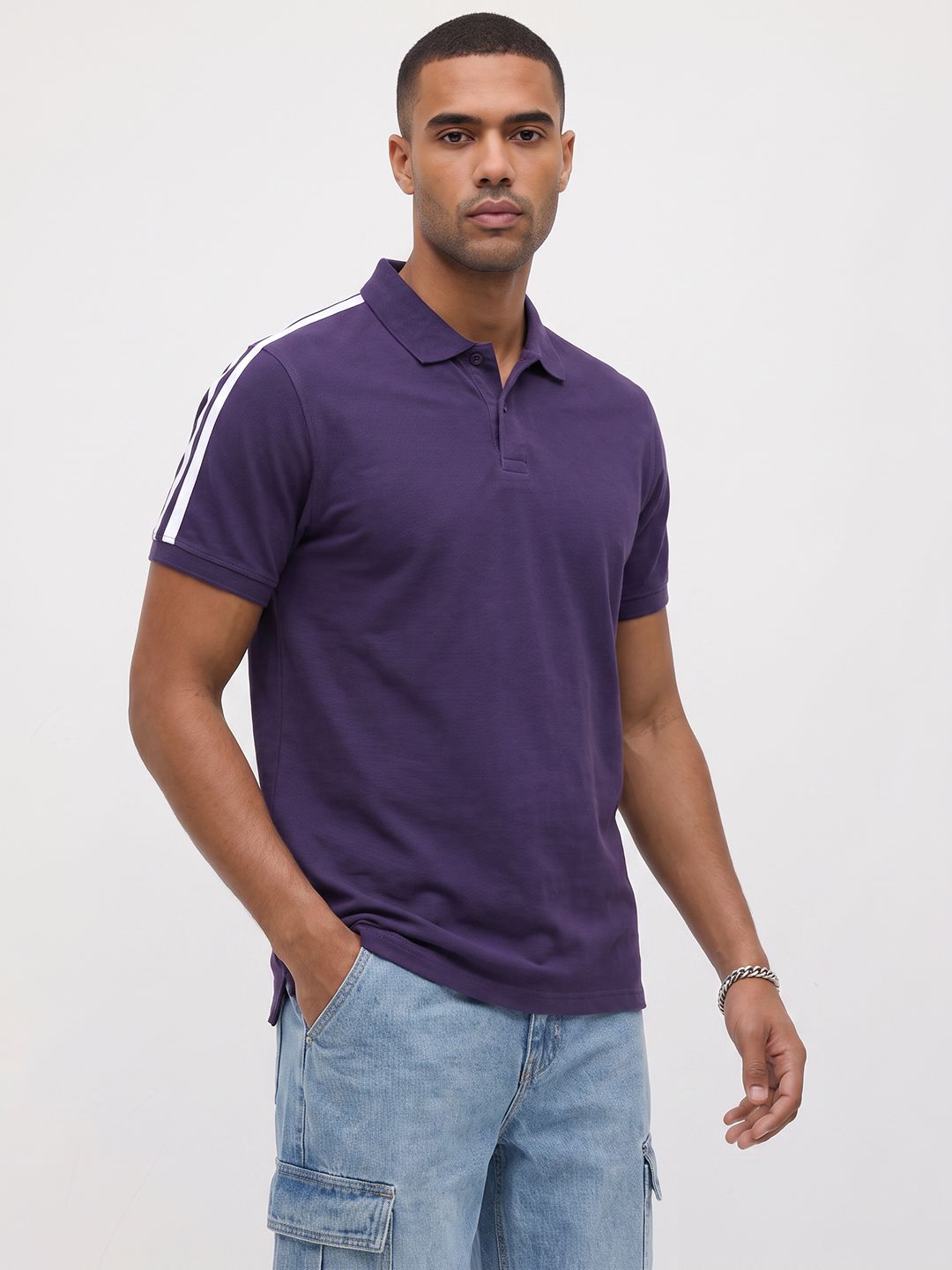 The Roadster Life Co. Polo Collar Pure Cotton T-shirt