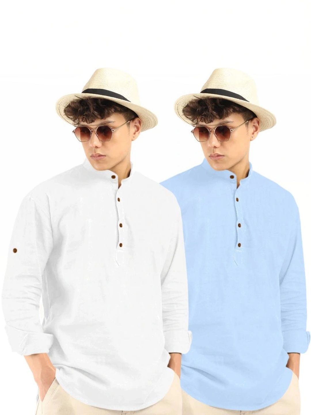 ZBIO Pack Of 2 Men's Casual Short Kurta