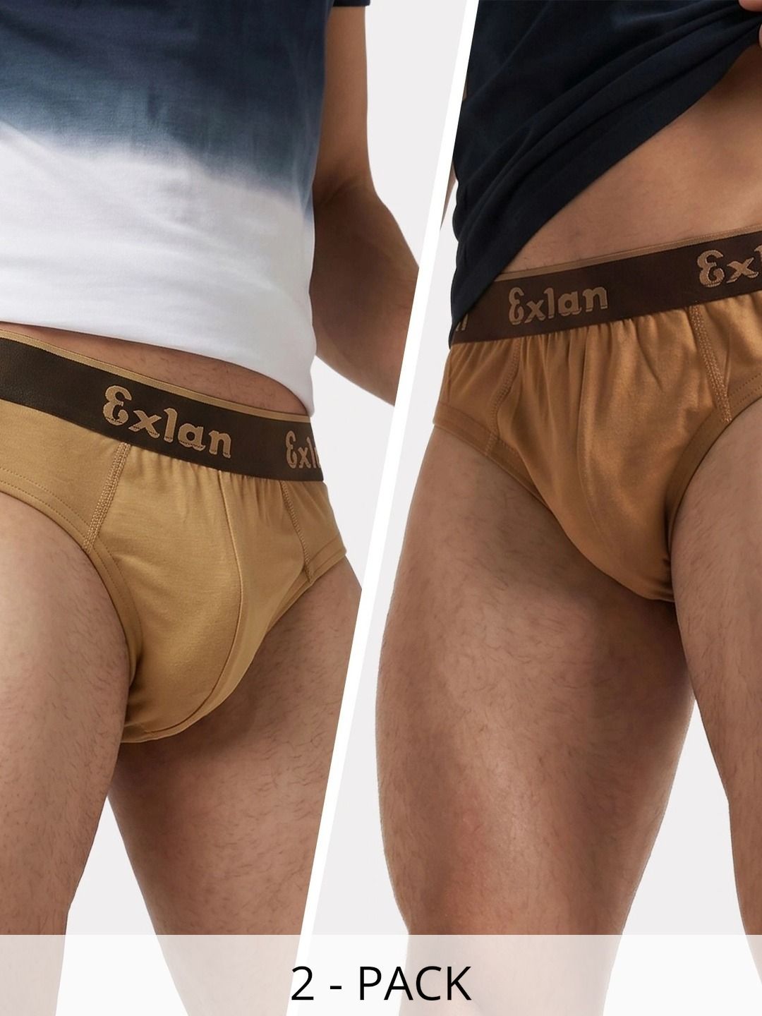 Exlan Men Pack of 2 Anti Bacterial Cotton Basic Briefs