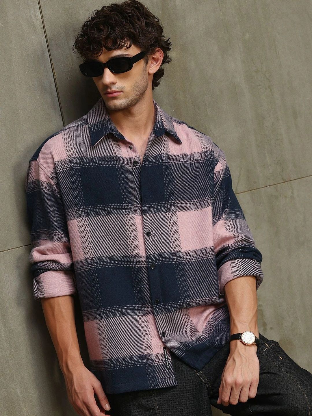 CAHOOT Men Relaxed Buffalo Checks Checked Casual Shirt