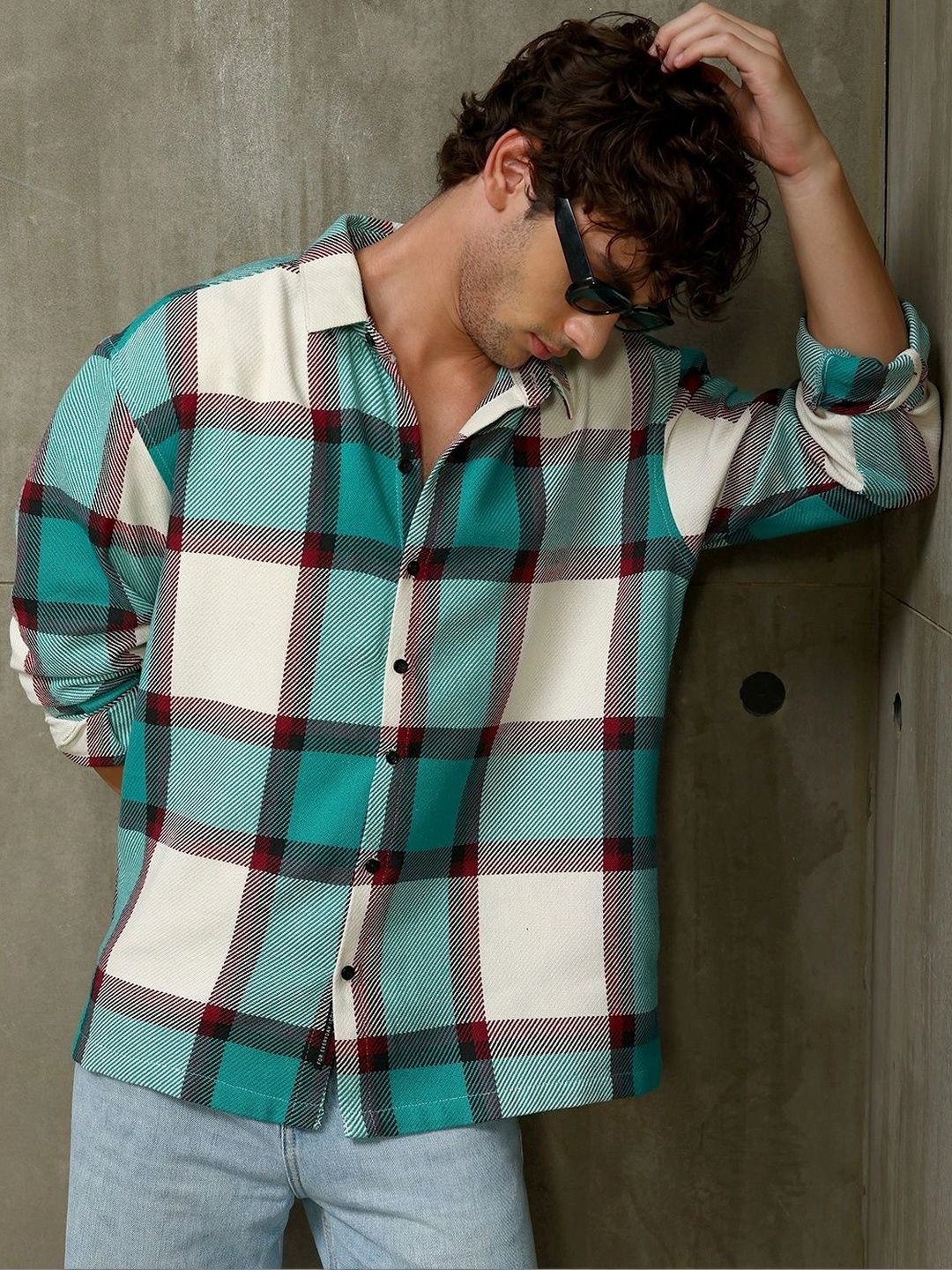 CAHOOT Men Relaxed Tartan Checks Checked Casual Shirt