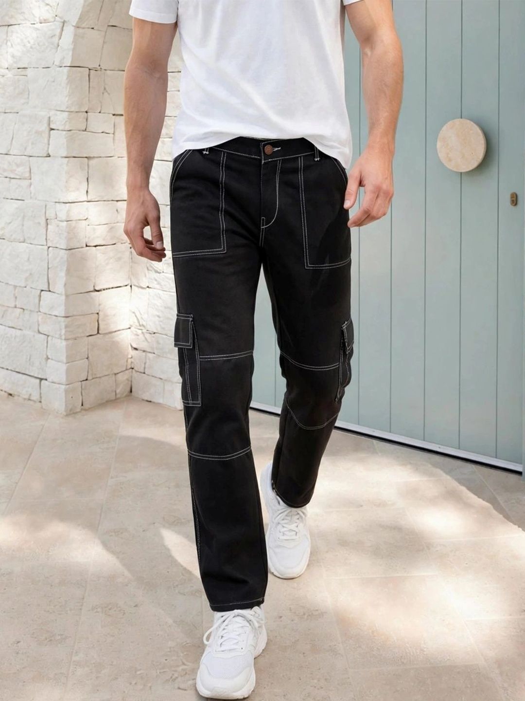 R.Code by The Roadster Life Co. Men Classic Regular Fit Mid-Rise Stretchable Jeans