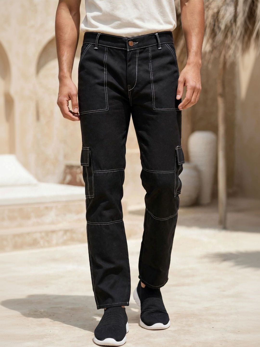 R.Code by The Roadster Life Co. Men Classic Regular Fit Mid-Rise Stretchable Jeans