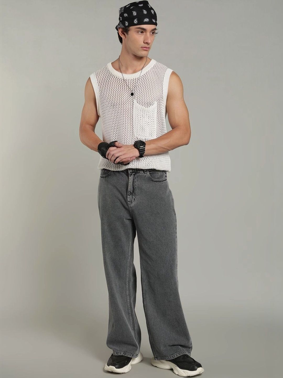 FOUL CHILD Men Wide Leg High-Rise Jeans