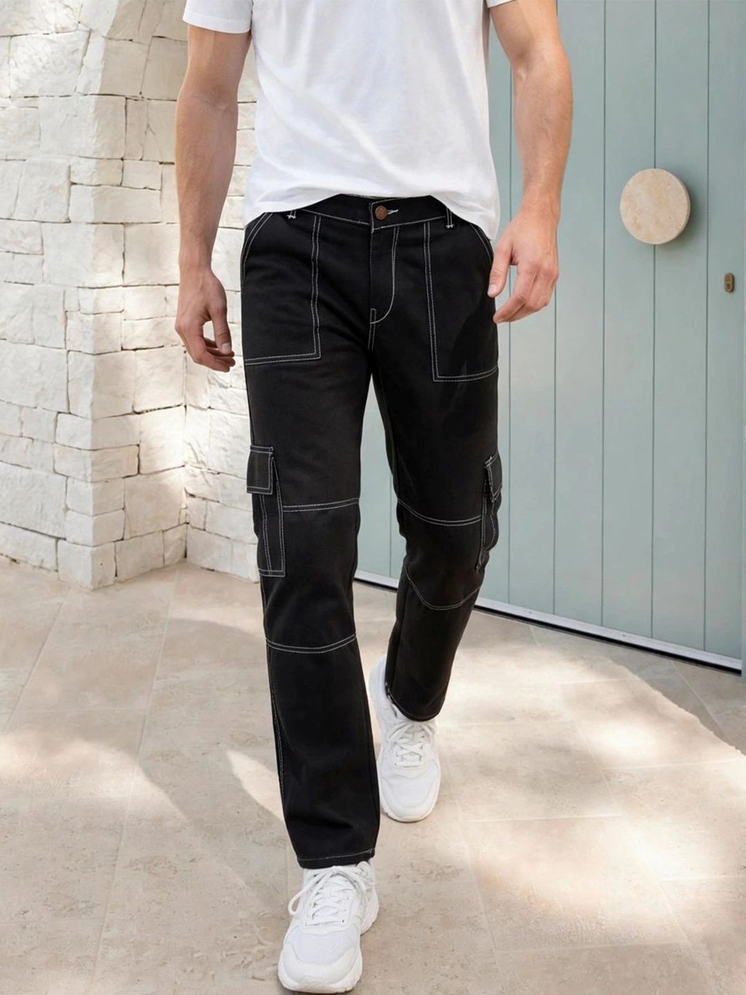 HERE&NOW Men Classic Regular Fit Mid-Rise Stretchable Jeans