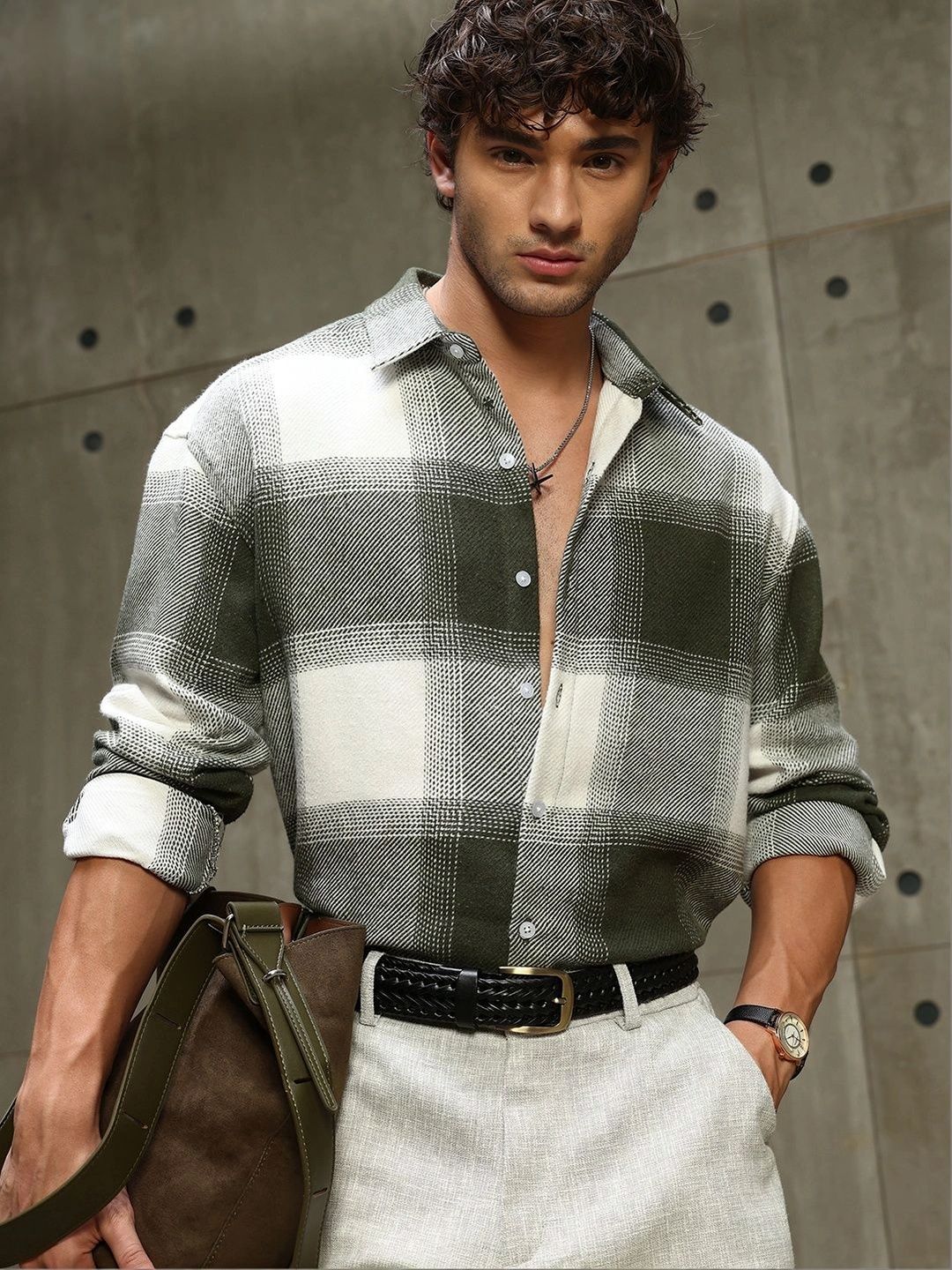 CAHOOT Men Relaxed Buffalo Checks Checked Casual Shirt