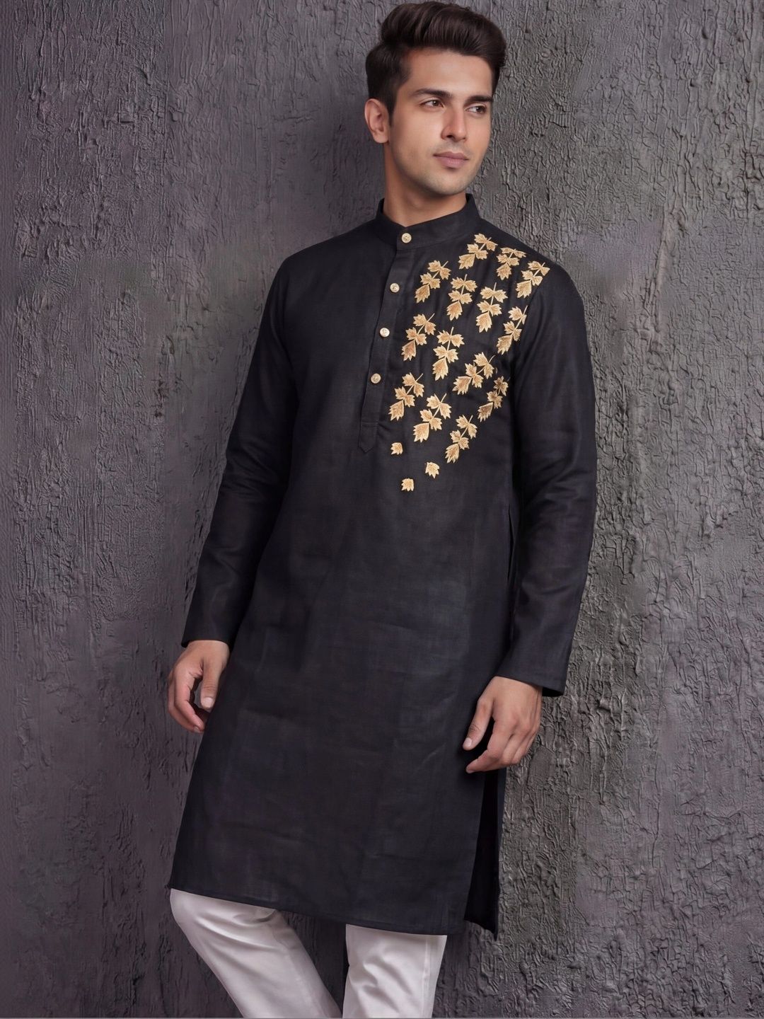 Tibra Collection Men Embroidered Thread Work Kurta