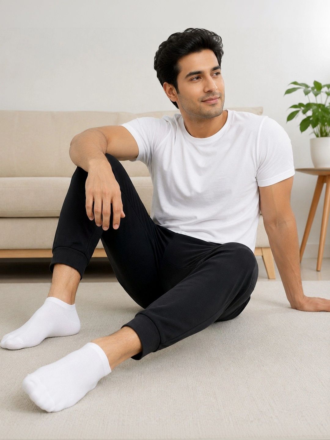 SHOPCASH Men Pack of 4 Cotton Assorted Ankle Length Socks