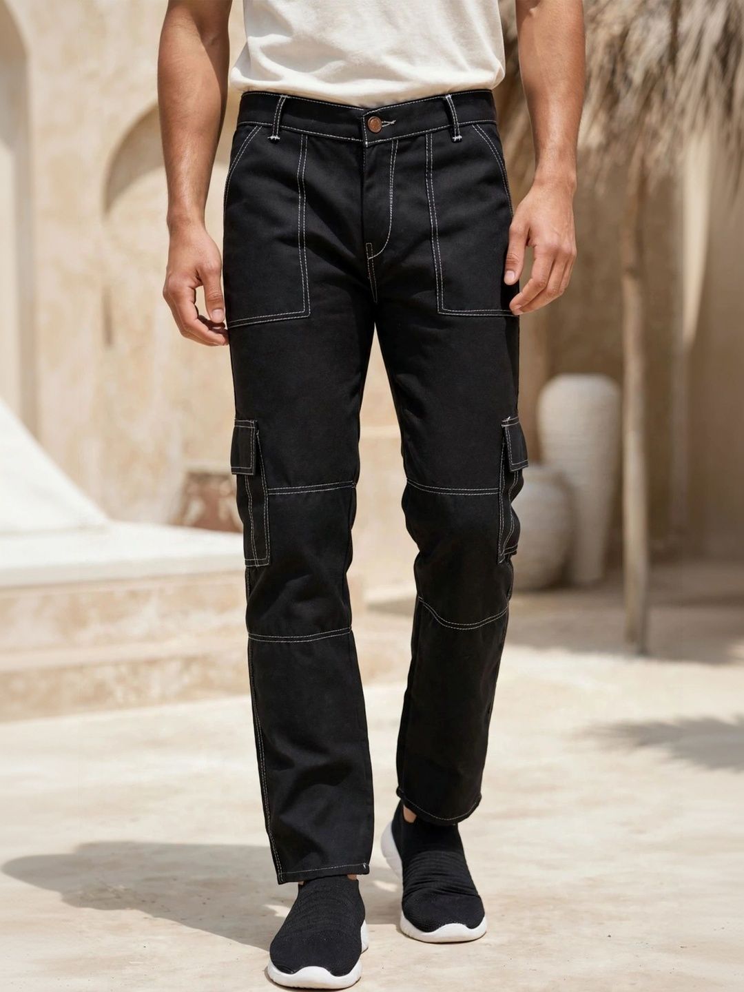 HERE&NOW Men Classic Regular Fit Mid-Rise Stretchable Jeans