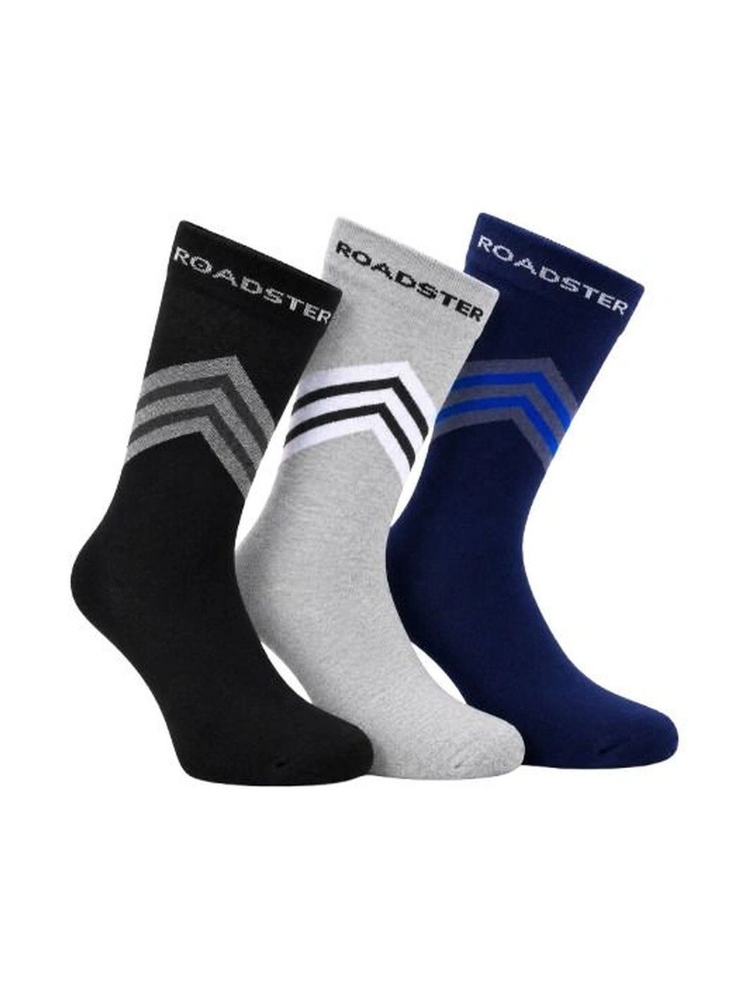 The Roadster Lifestyle Co. Men Pack of 3 Cotton Patterned Calf Length Socks