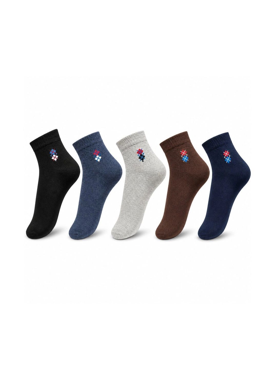 Moda Rapido Men Pack of 5 Cotton Blend Assorted Patterned Above Ankle Socks