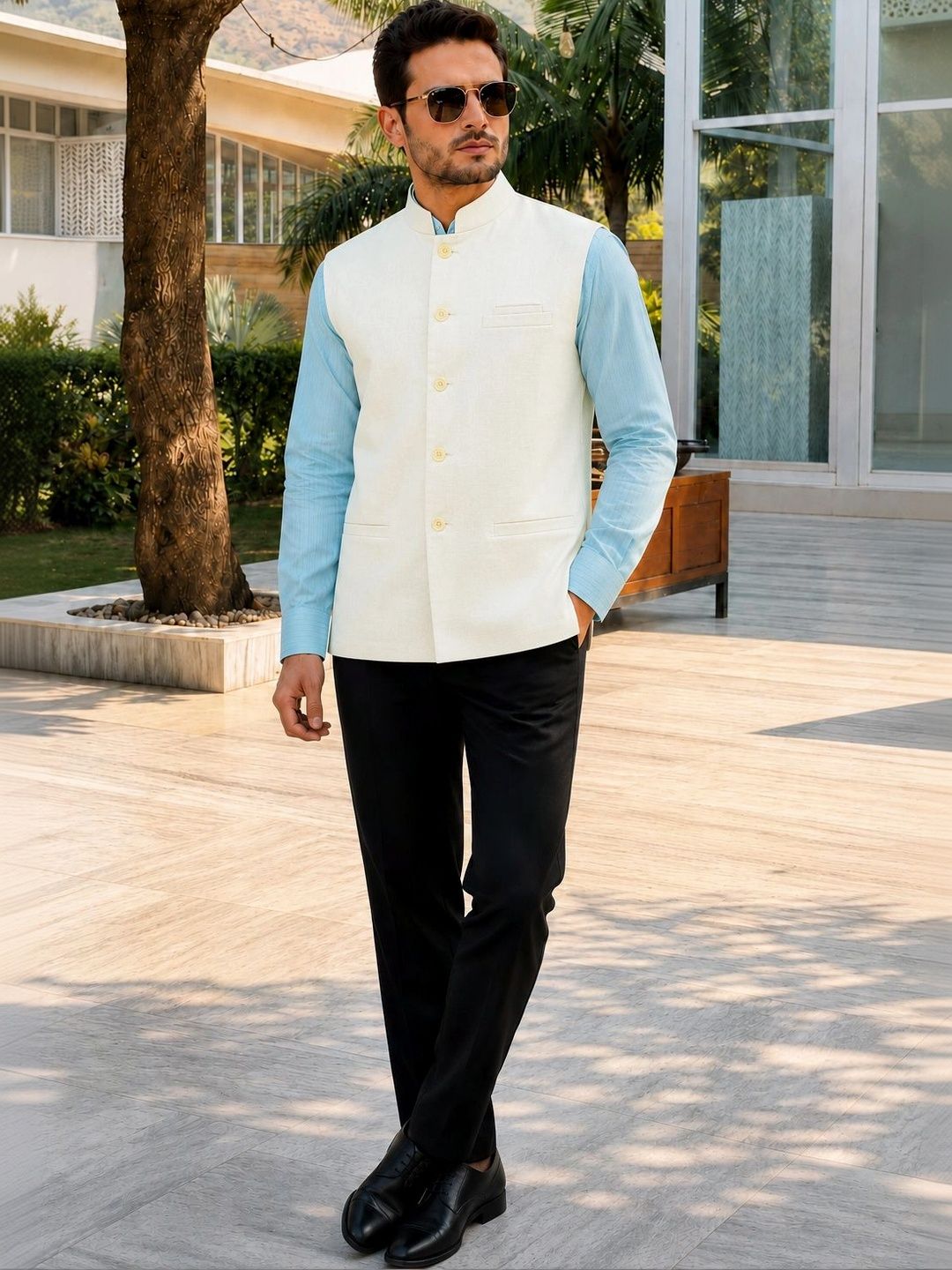 Anouk Men Woven Nehru Jackets
