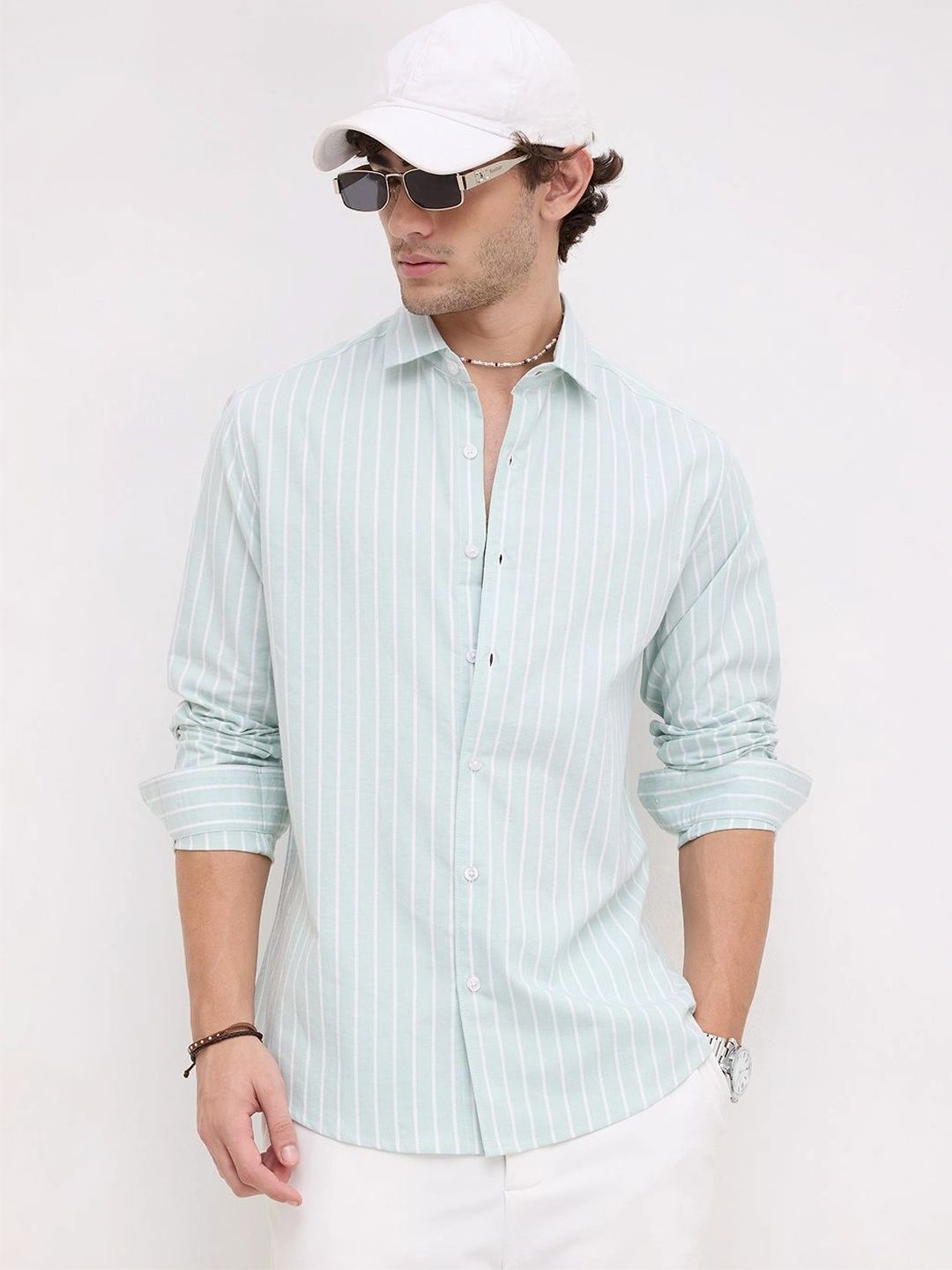 VASTRADO Men Classic Slim Fit Striped Casual Shirt