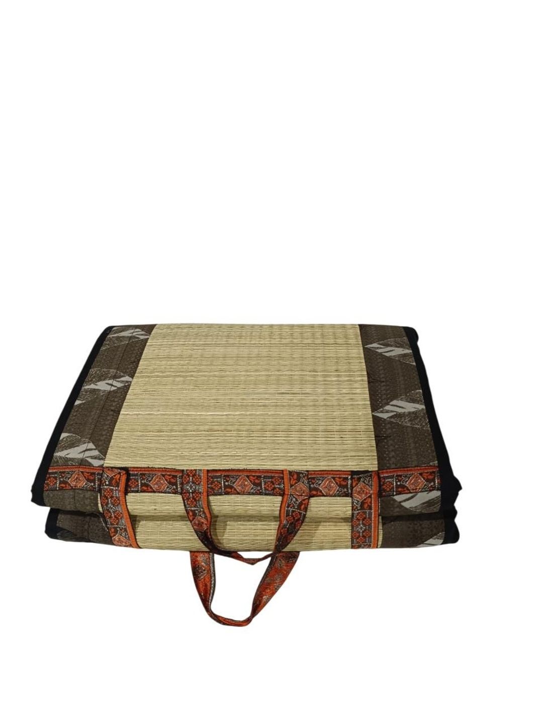 J N Craft J N Craft Brown Abstract Handmade Cotton Carpet