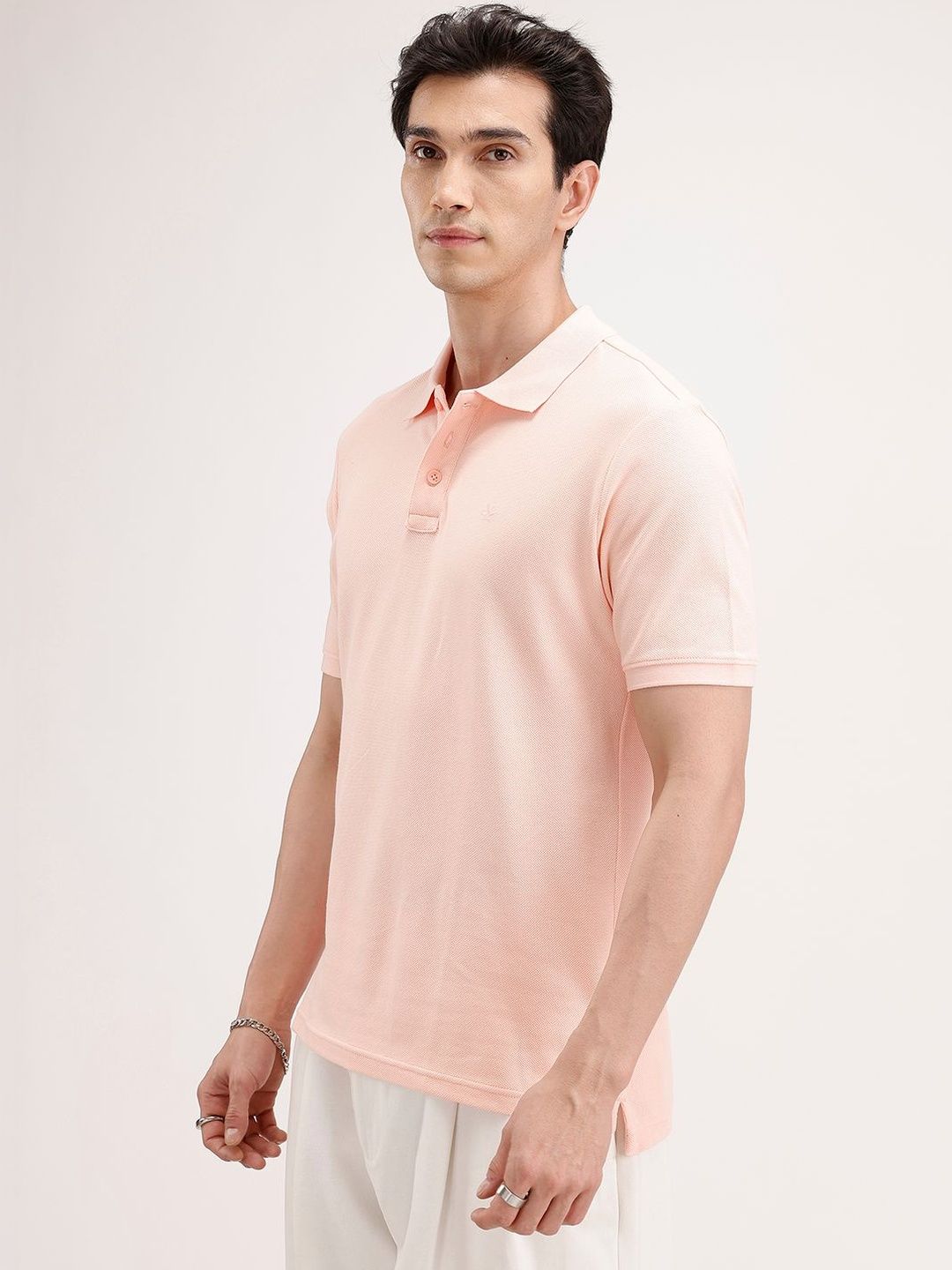 WROGN Men Polo Collar Slim Fit T-shirt