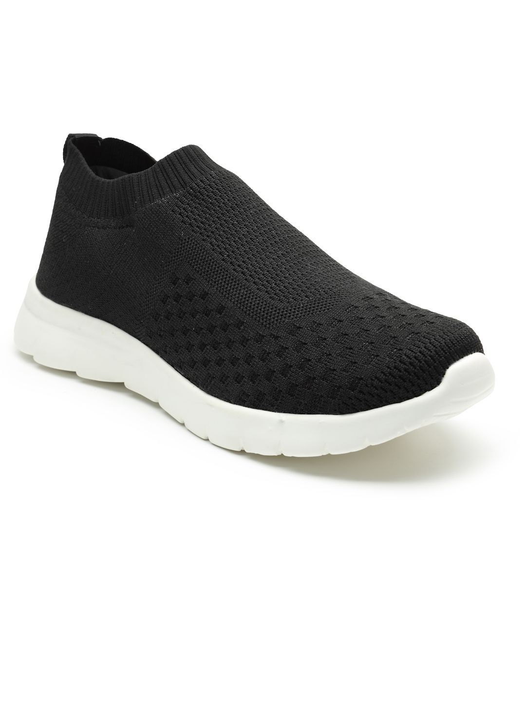 KRAASA Active Everyday Black Textile Slip-On Running Shoes