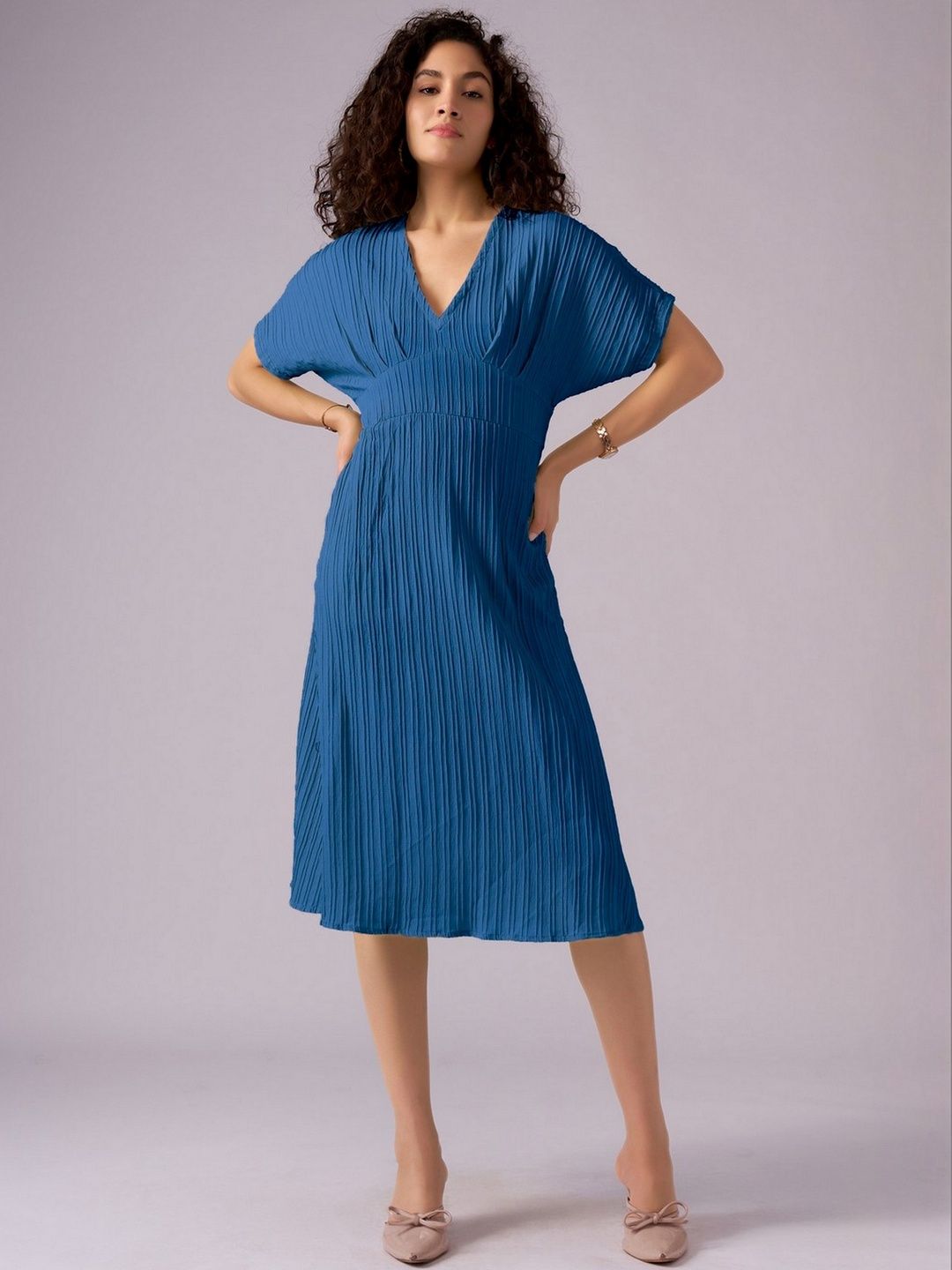 new look a line dress Midi Batwing Dress AASK Pleated Midi Gathered Or Self Design Polyester A-Line line high neck tulle Slit Prom Dress Shop BCBGeneration Clothing and Size:XS / US 4