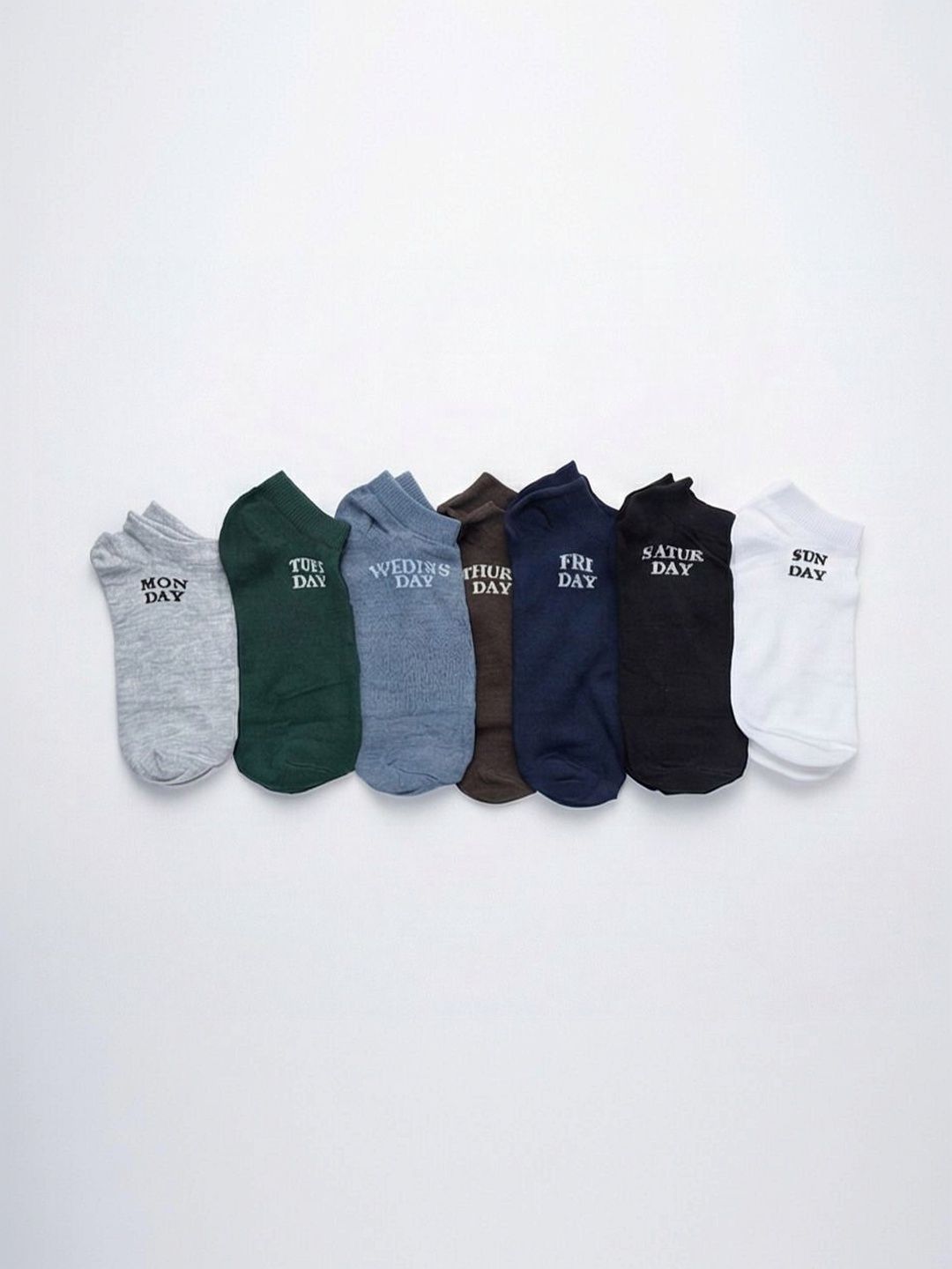 Moda Rapido Men Pack of 7 Cotton Blend Patterned Ankle Length Socks