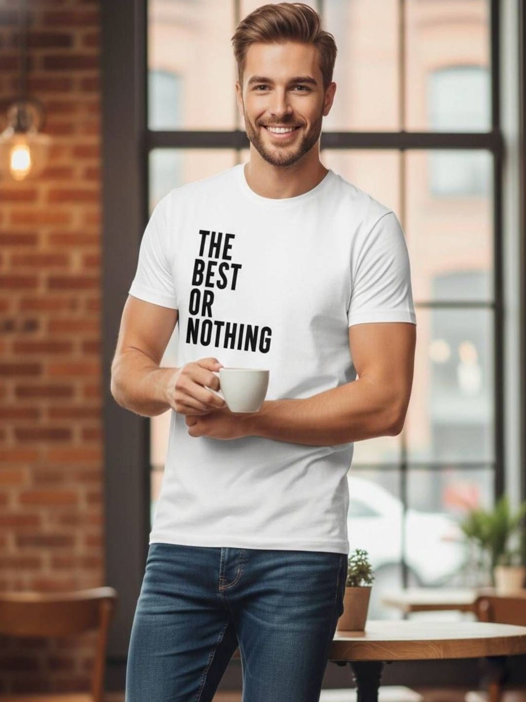 RebelRoarr Men Typography Printed T-shirt