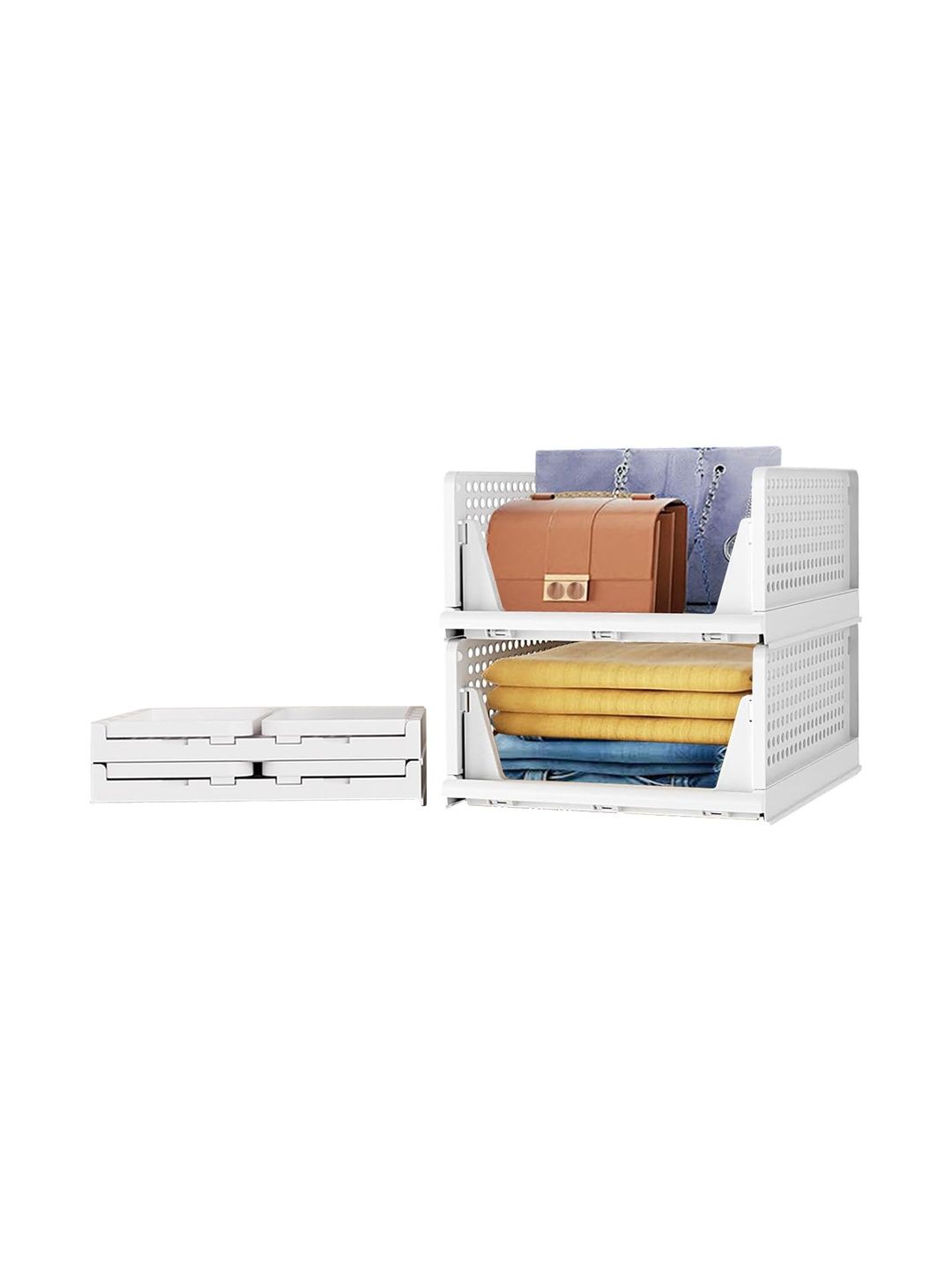 Aditya Polymers White Set of 2 Super Strong Multi-Utility Organisers