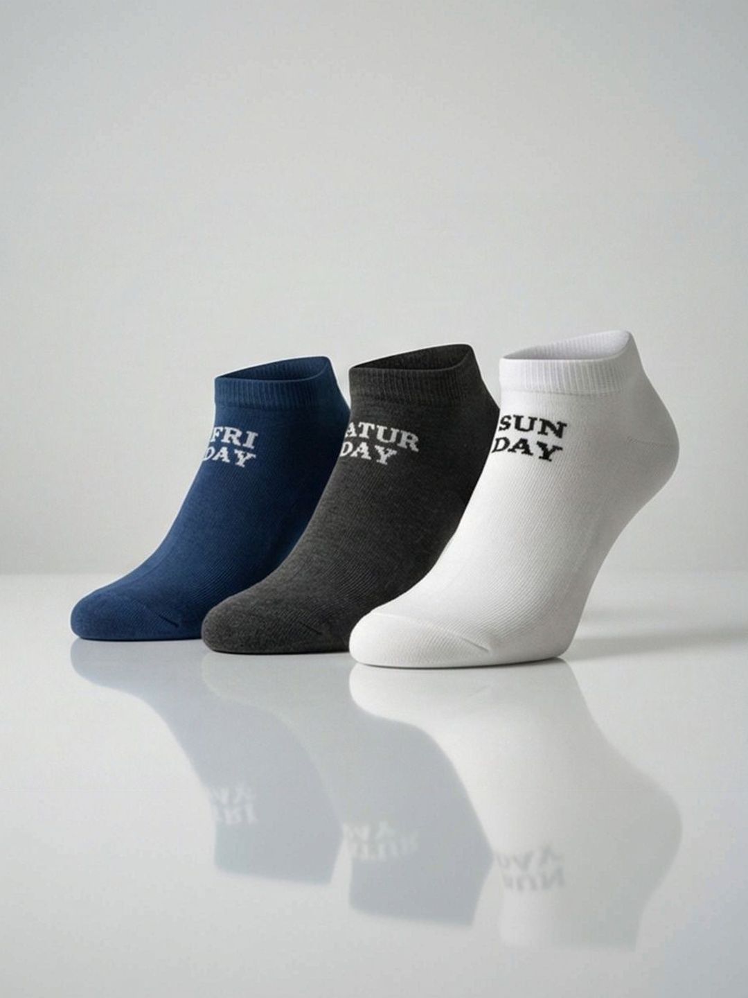 Moda Rapido Men Pack of 3 Cotton Blend Patterned Ankle Length Socks