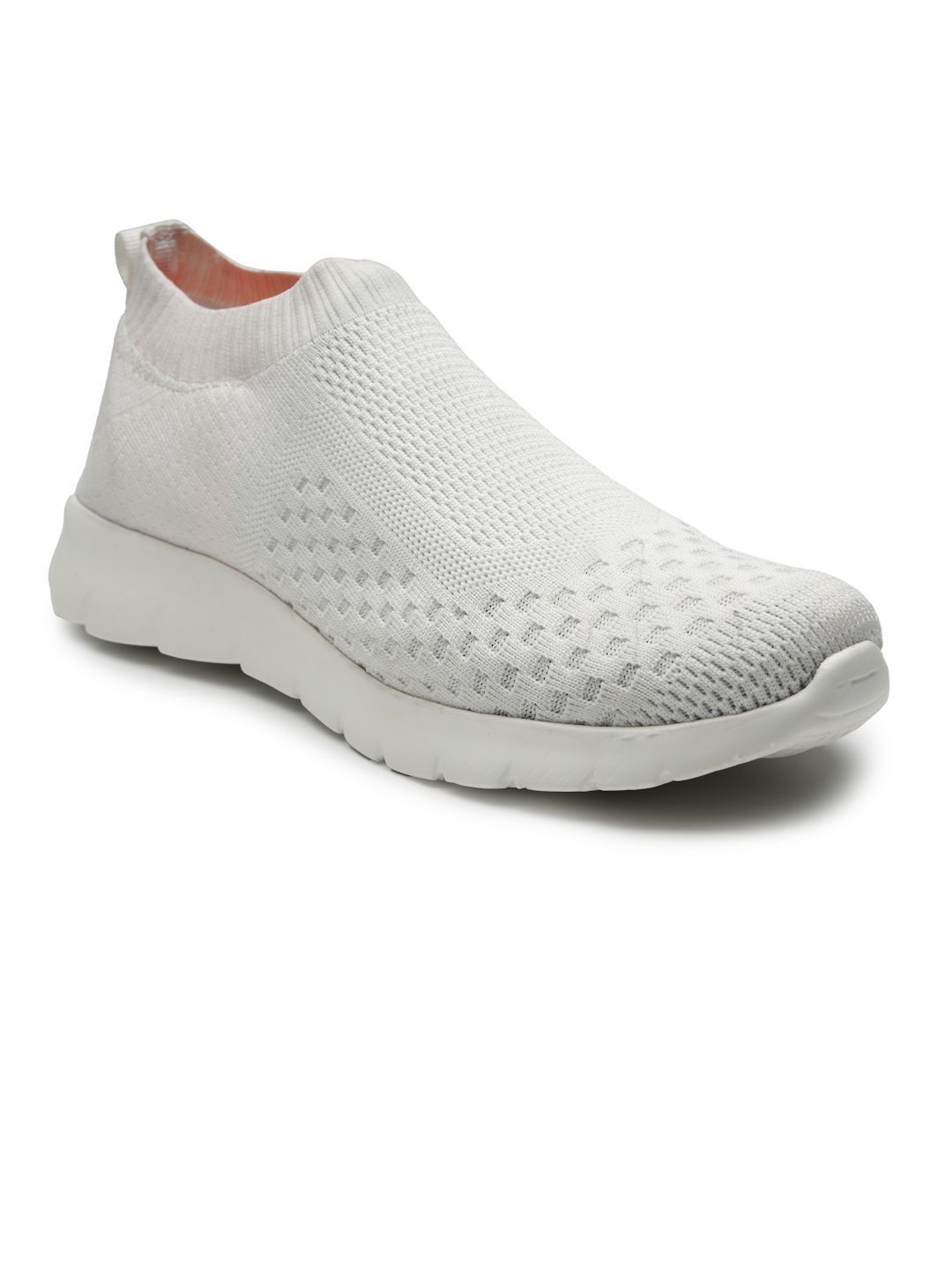 KRAASA Active Everyday White Textile Slip-On Walking Shoes