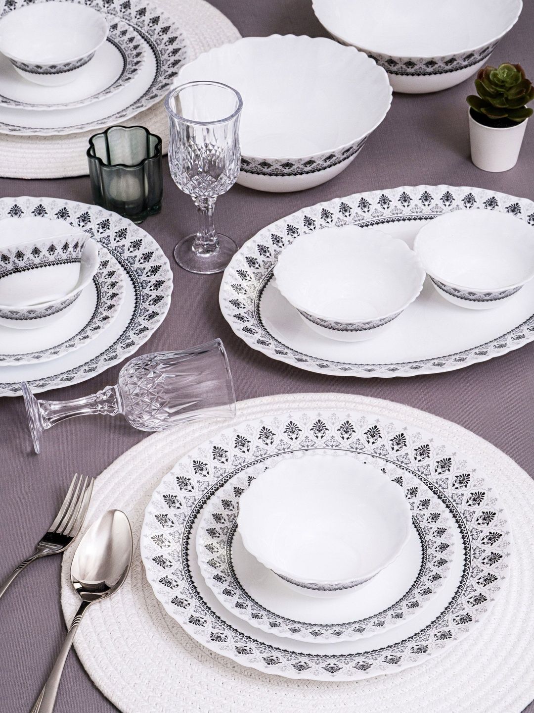 Cello White 2026 27 Pieces Opalware Dishwasher and Microwave Safe Dinner Set of