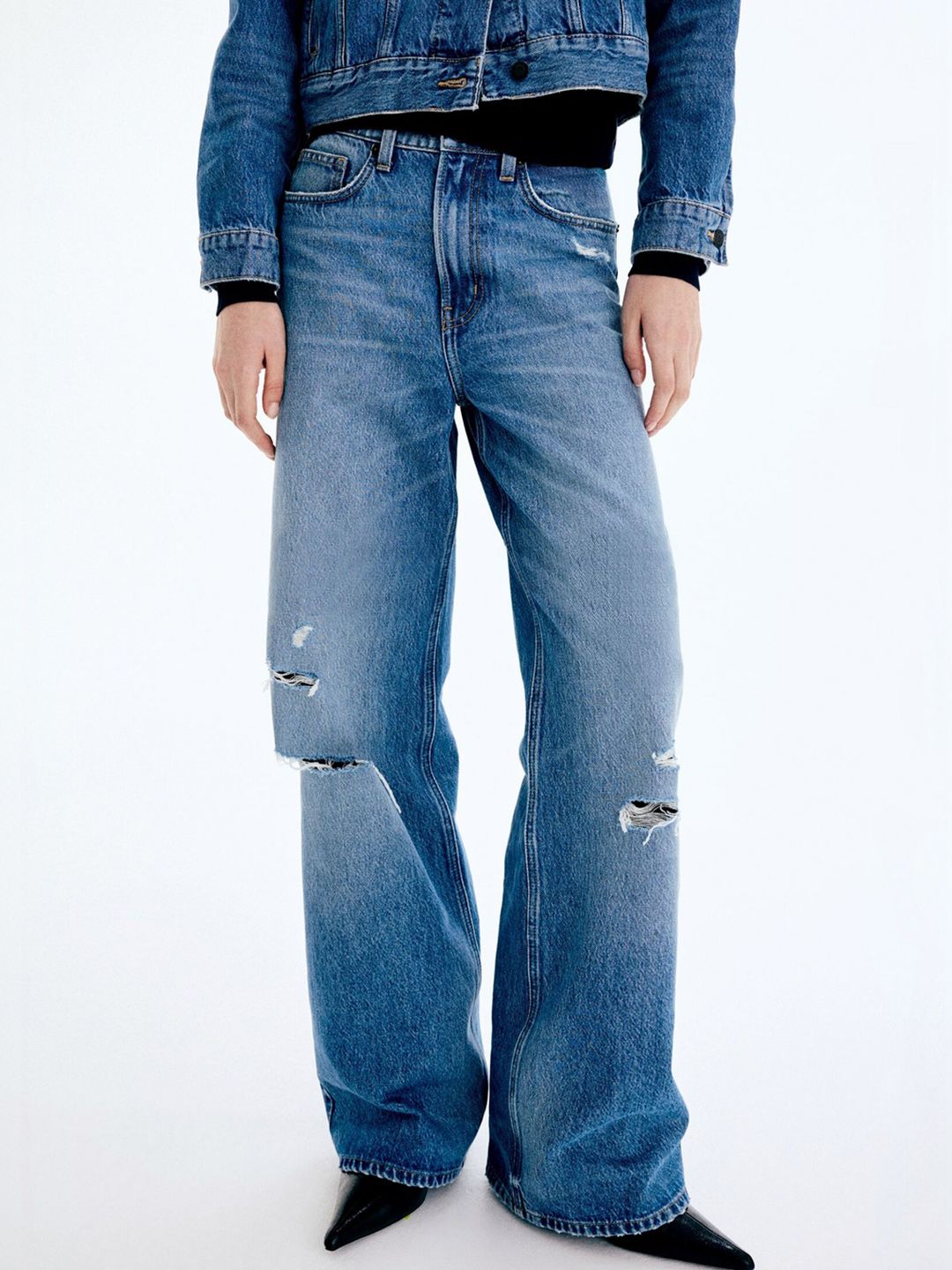 H&M Wide High Waist Jeans