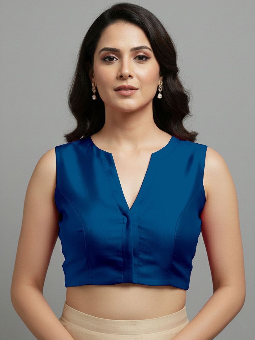 Mehrang Women Solid Silk Blend Saree Blouse