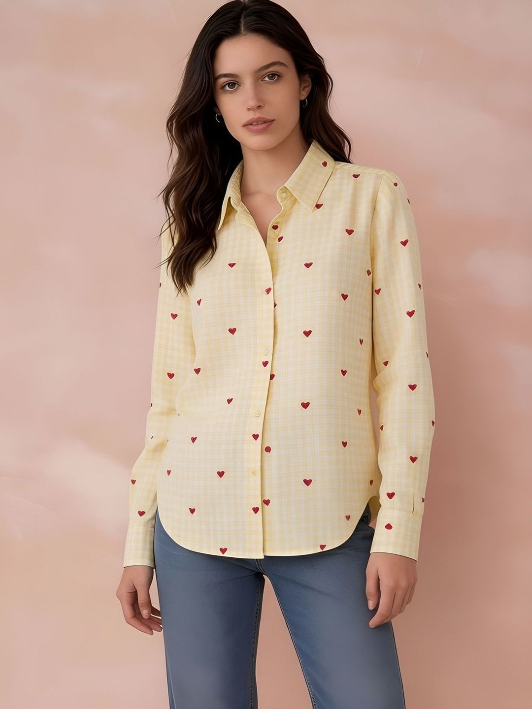 Casual Shirt all about you Women Classic Gingham Checks Checked Casual Shirt