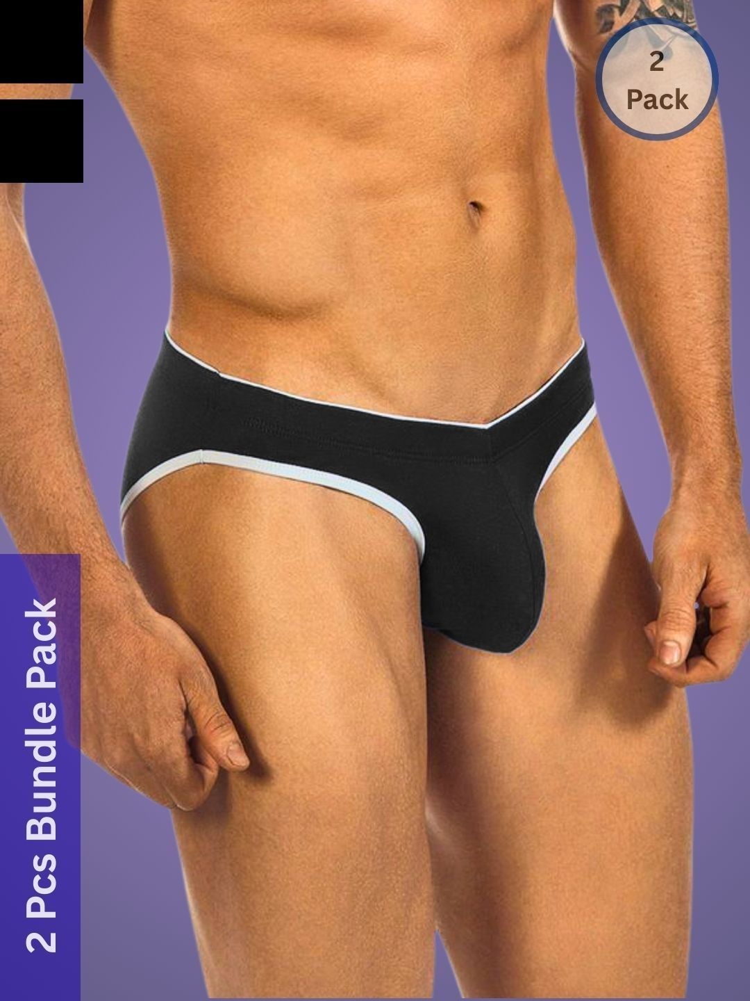 Muquam Men Pack of 2 Anti Bacterial Basic Briefs