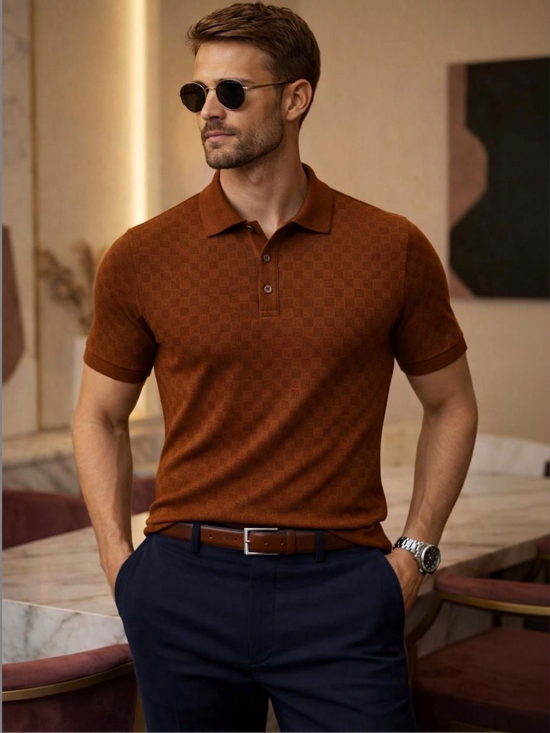 Raves Men Polo Collar T-shirt