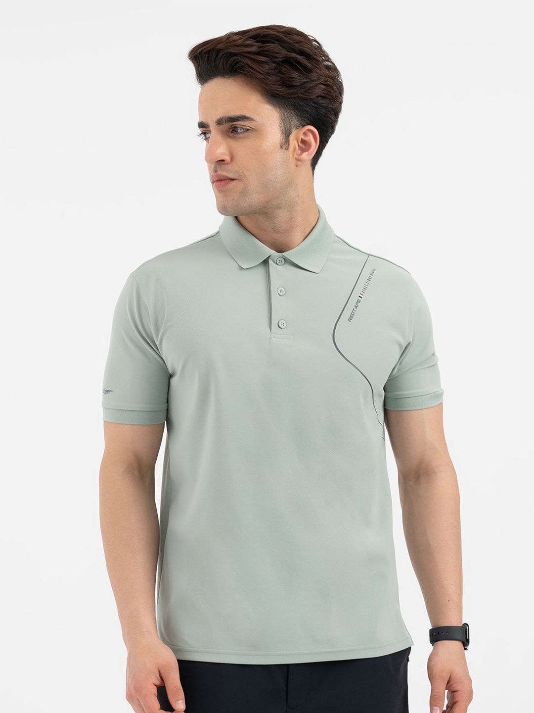Red Tape Men Typography Printed Polo Collar T-shirt