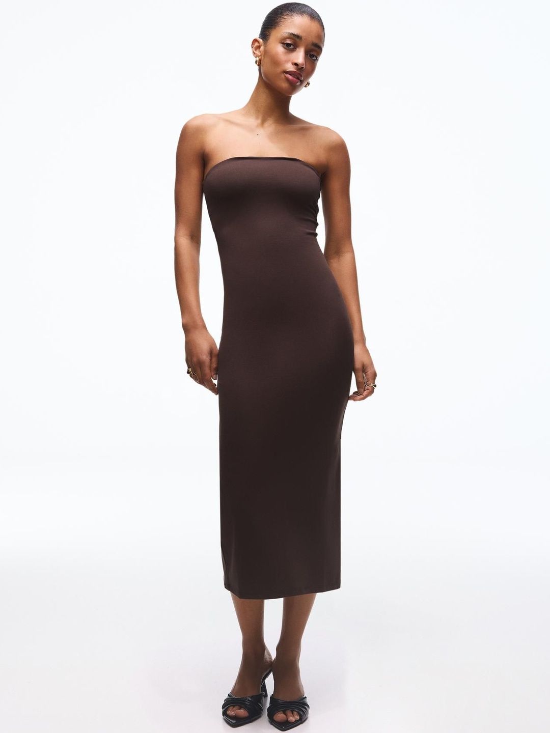 Bandeau knit midi dress