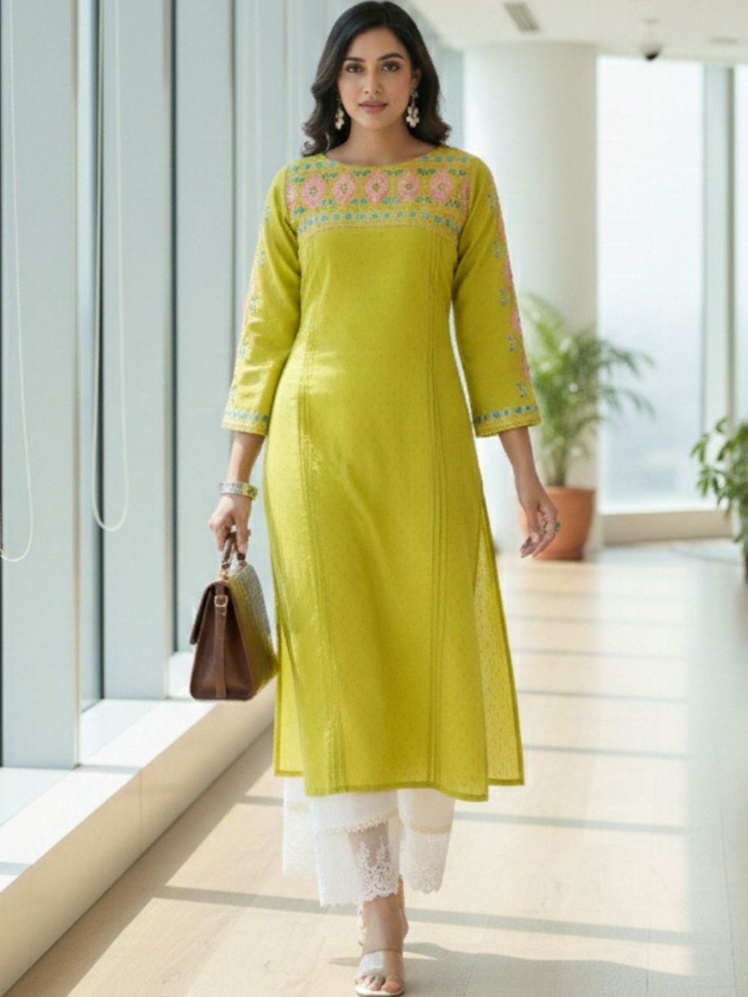 Varanga Women Embellished Thread Work Kurta